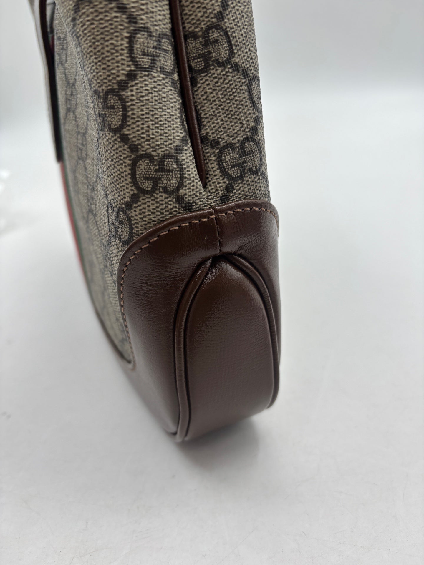 Gucci - Jackie 1961 - GG Supreme canvas with leather trim - Ebony and Brown - (small)