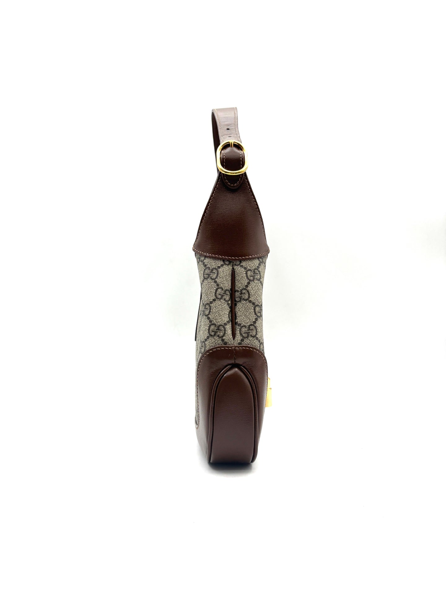Gucci - Jackie 1961 - GG Supreme canvas with leather trim - Ebony and Brown - (small)