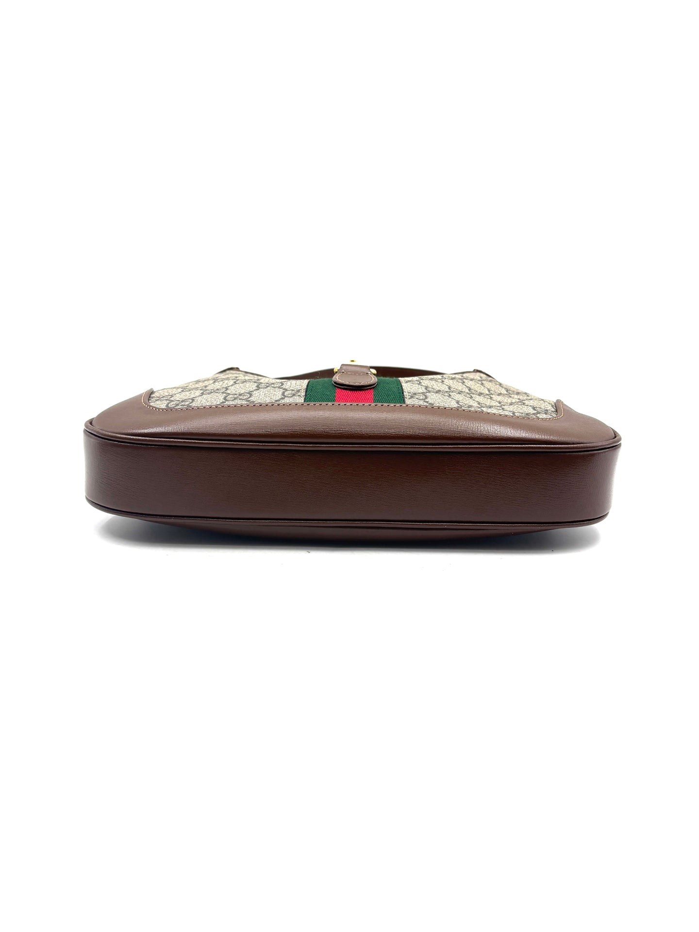 Gucci - Jackie 1961 - GG Supreme canvas with leather trim - Ebony and Brown - (small)