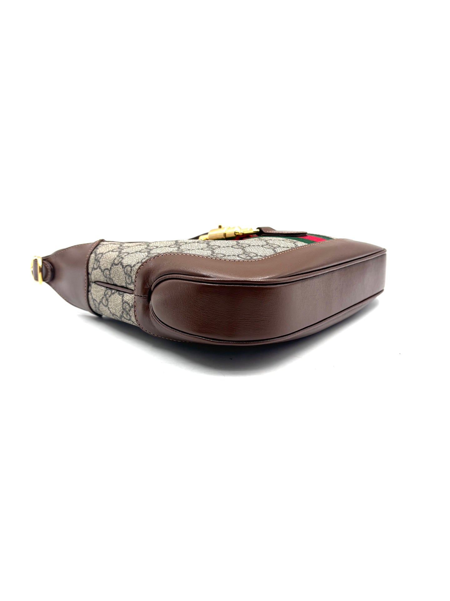 Gucci - Jackie 1961 - GG Supreme canvas with leather trim - Ebony and Brown - (small)