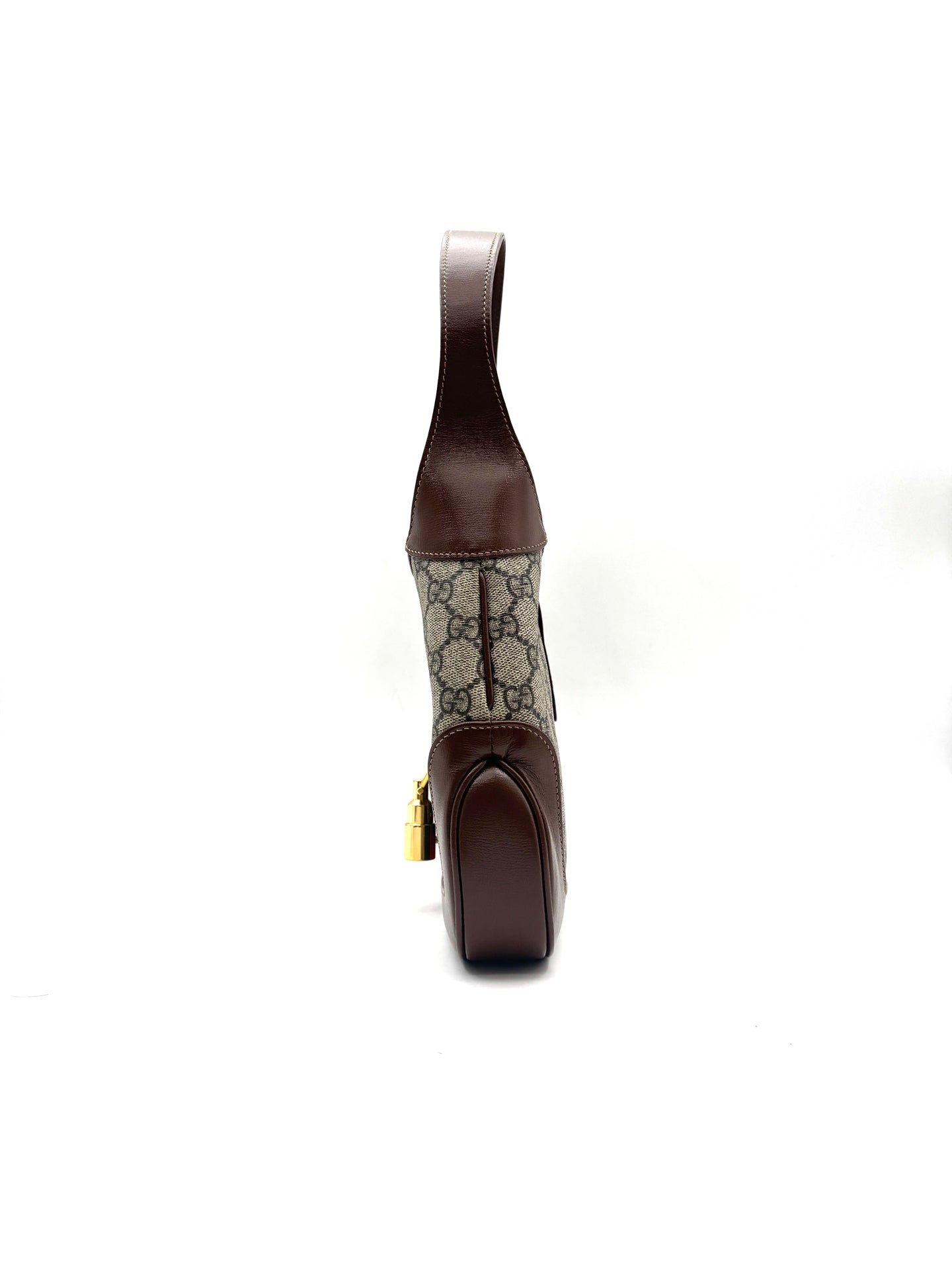 Gucci - Jackie 1961 - GG Supreme canvas with leather trim - Ebony and Brown - (small)