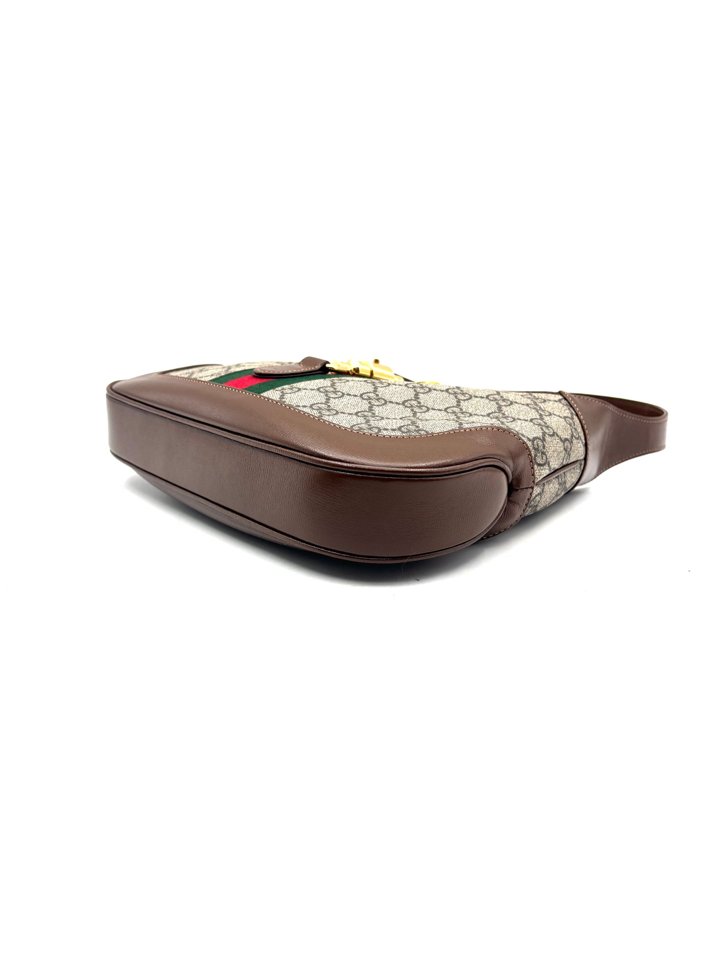 Gucci - Jackie 1961 - GG Supreme canvas with leather trim - Ebony and Brown - (small)