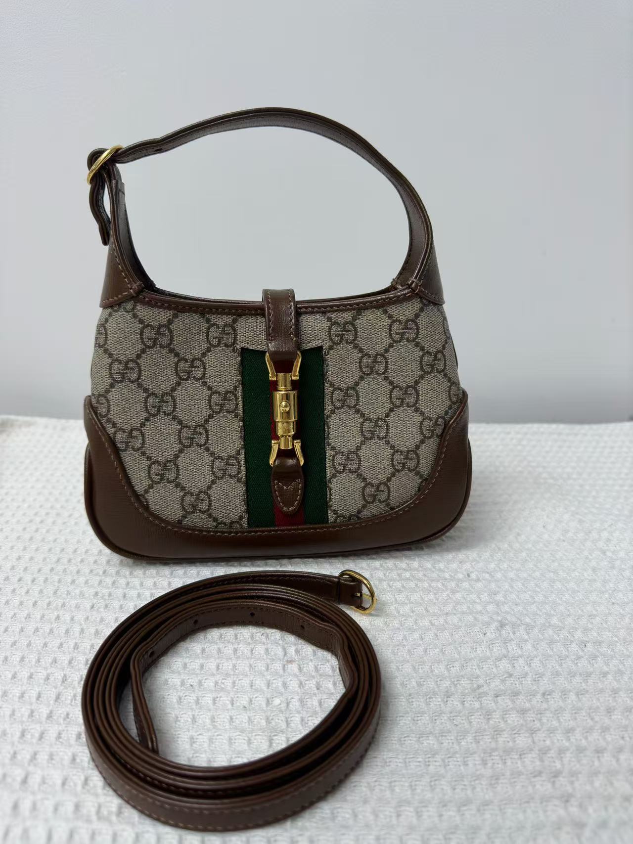 Gucci - Jackie 1961 Mini - GG Supreme canvas with leather trim - Beige and Brown - (mini)