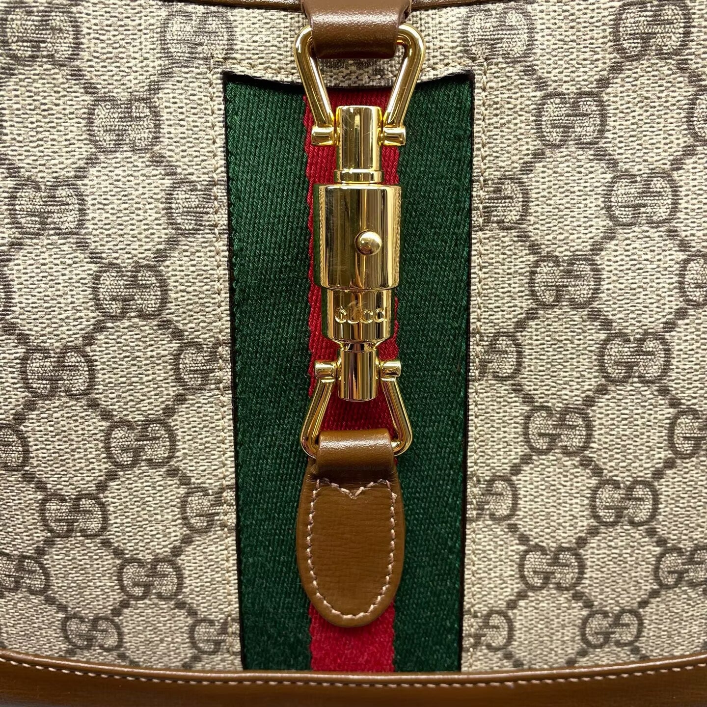 Gucci - Jackie 1961 Shoulder Bag - GG Supreme canvas with leather trim - Brown - (small)