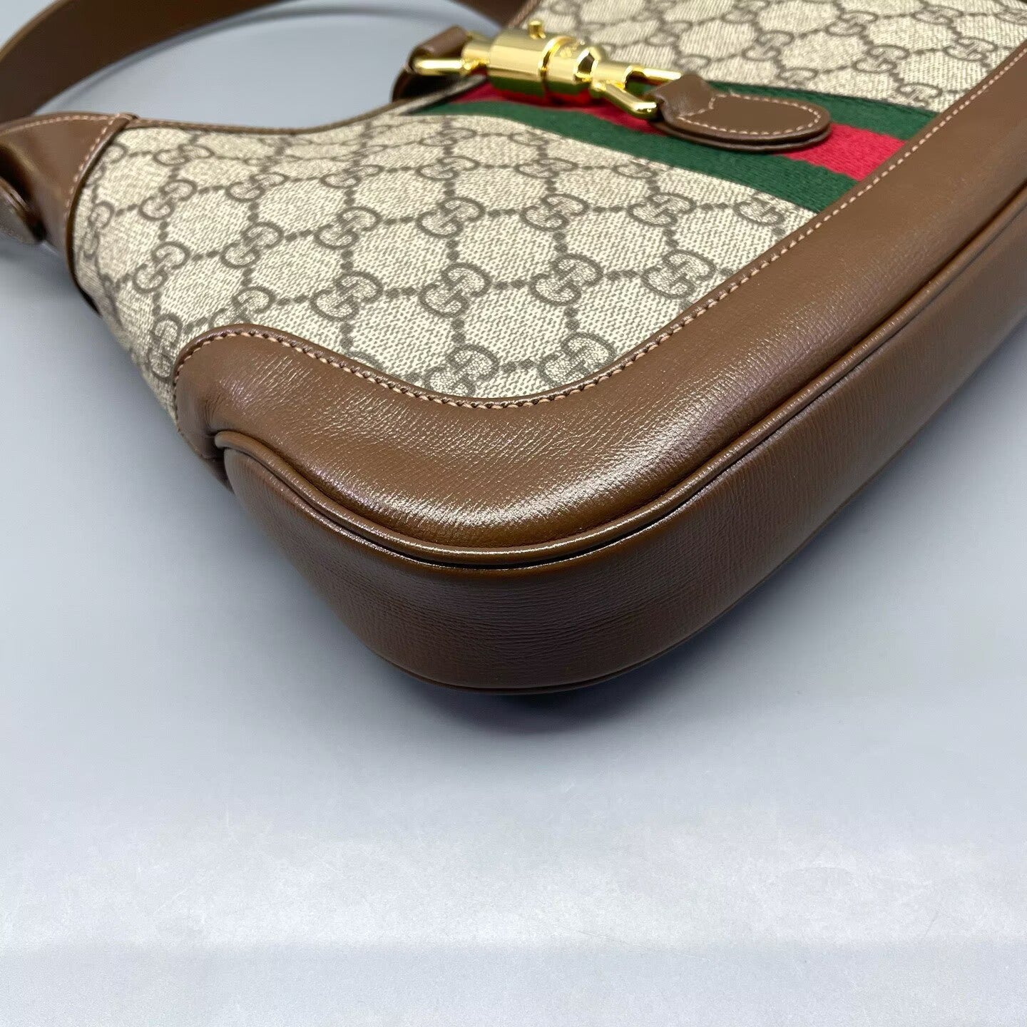 Gucci - Jackie 1961 Shoulder Bag - GG Supreme canvas with leather trim - Brown - (small)
