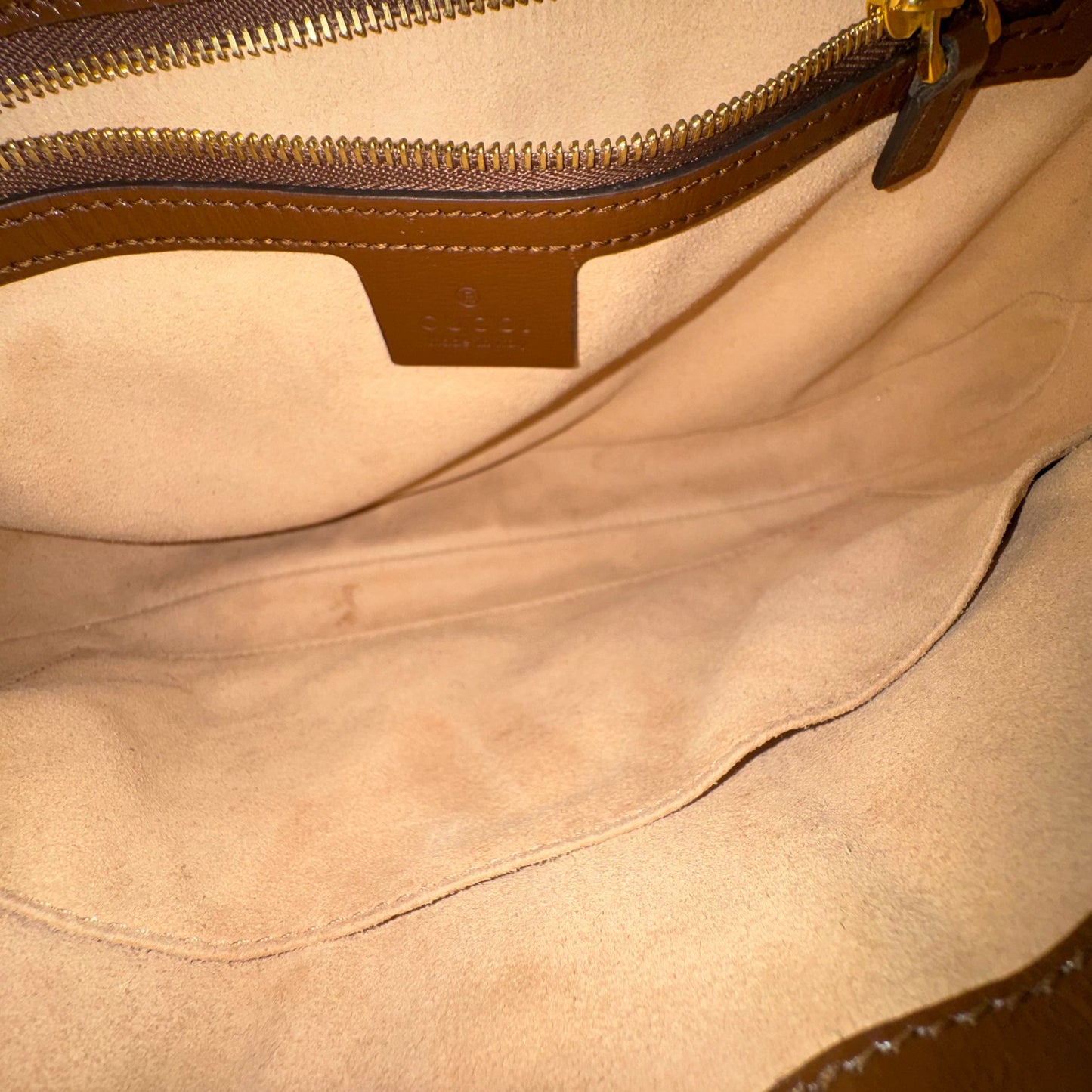 Gucci - Jackie - GG Supreme canvas with leather trim - Beige and Brown with Green and Red Web - (Small)