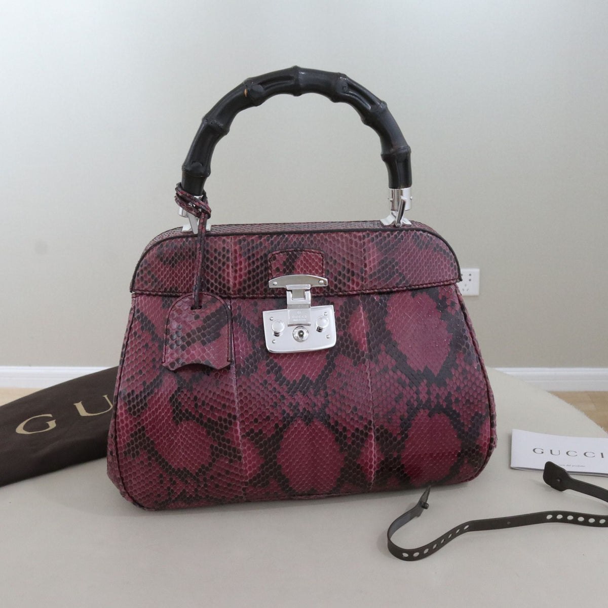 Gucci - Lady Lock - Exotic leathers - Python - Burgundy - (medium)