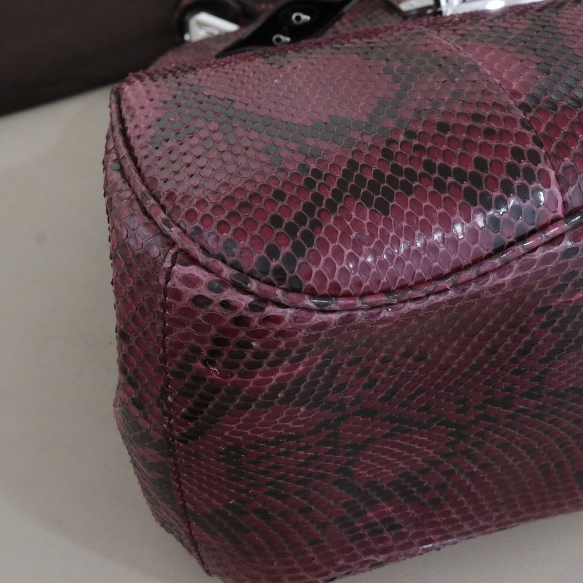 Gucci - Lady Lock - Exotic leathers - Python - Burgundy - (medium)