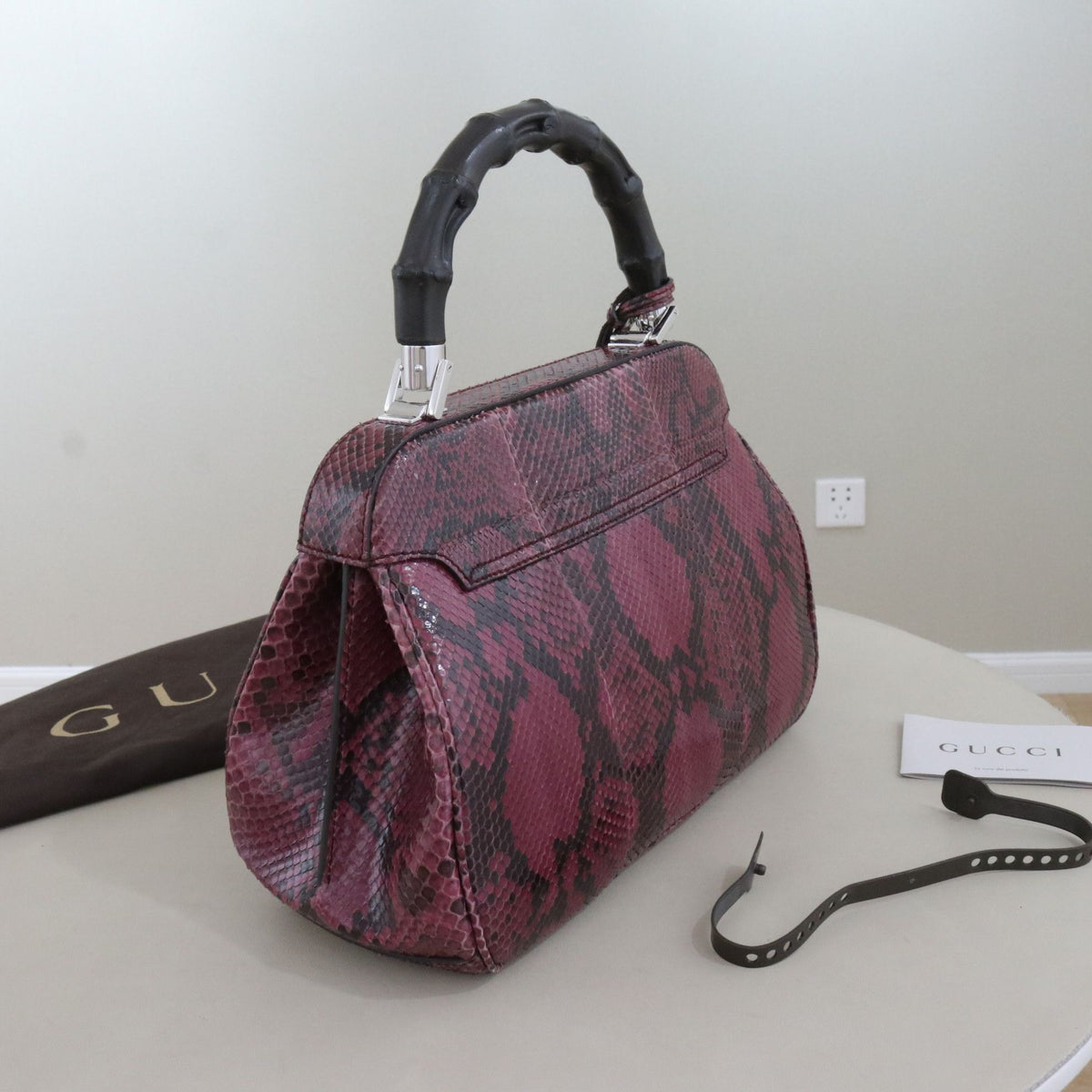 Gucci - Lady Lock - Exotic leathers - Python - Burgundy - (medium)