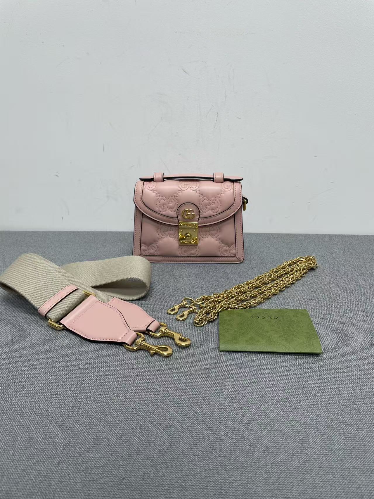Gucci - Lock Mini Top Handle Bag - Leather - Pink - (mini)