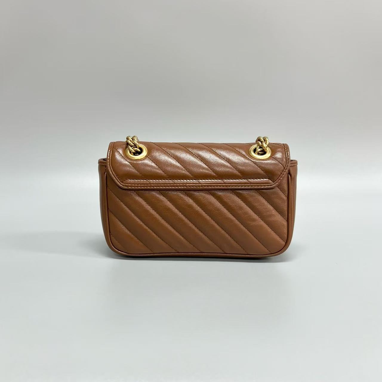 Gucci - Marmont 22 Chain Bag - Leather - Brown - (Small)