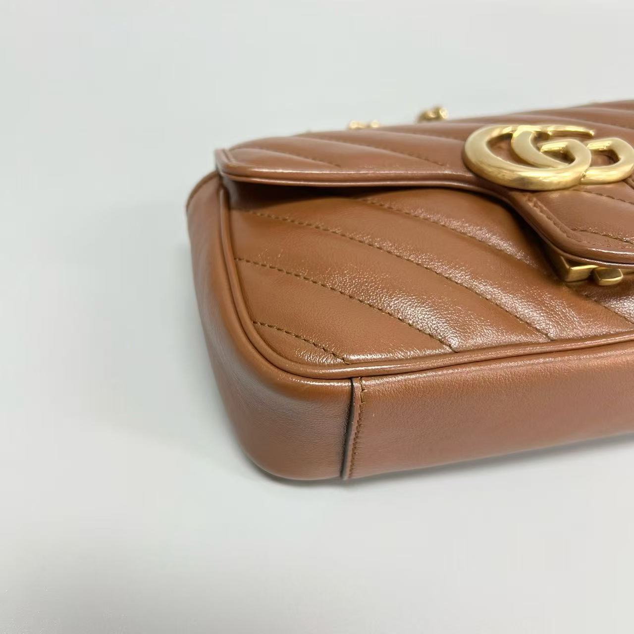 Gucci - Marmont 22 Chain Bag - Leather - Brown - (Small)