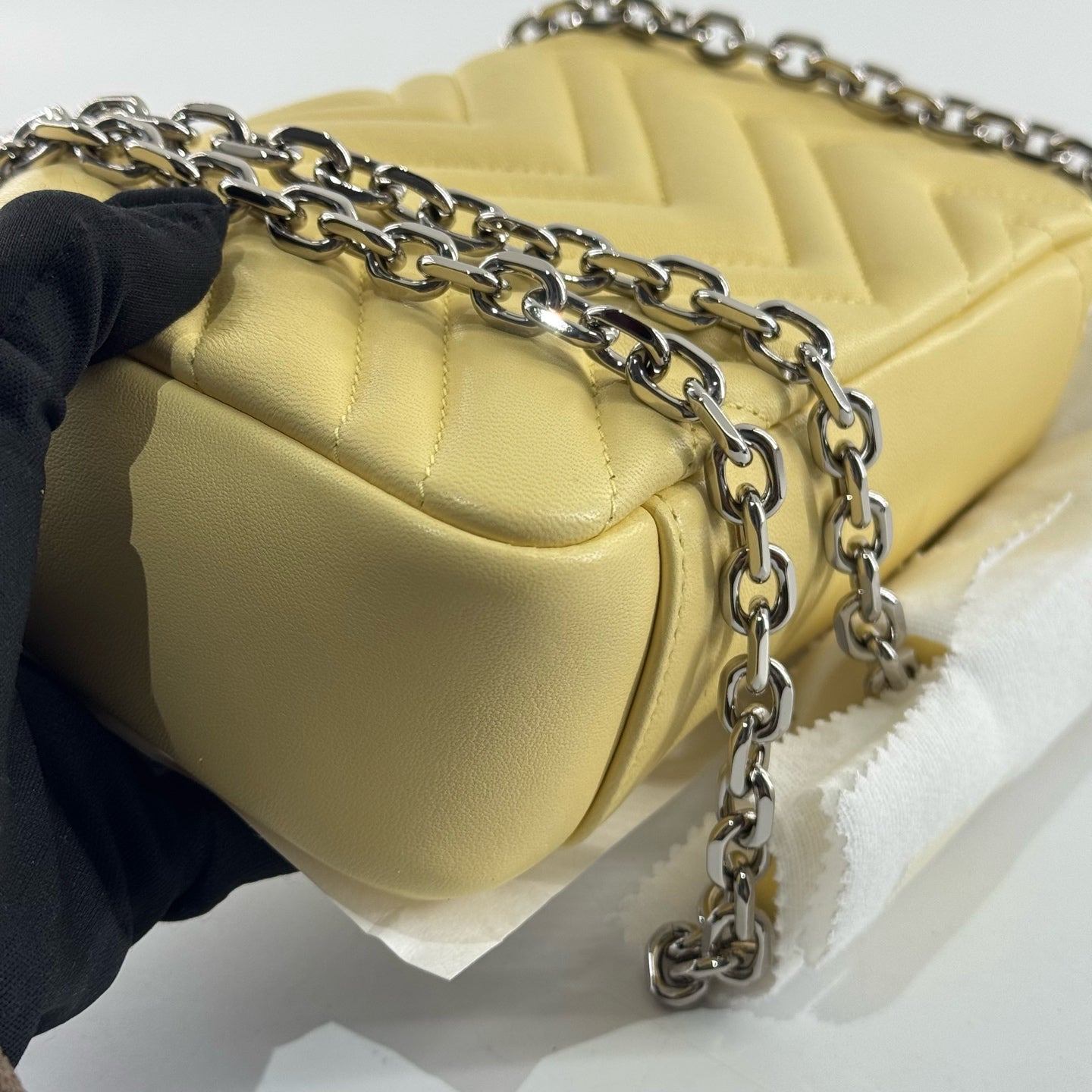 Gucci - Marmont 22 chain bag - Leather - Yellow - (Mini)