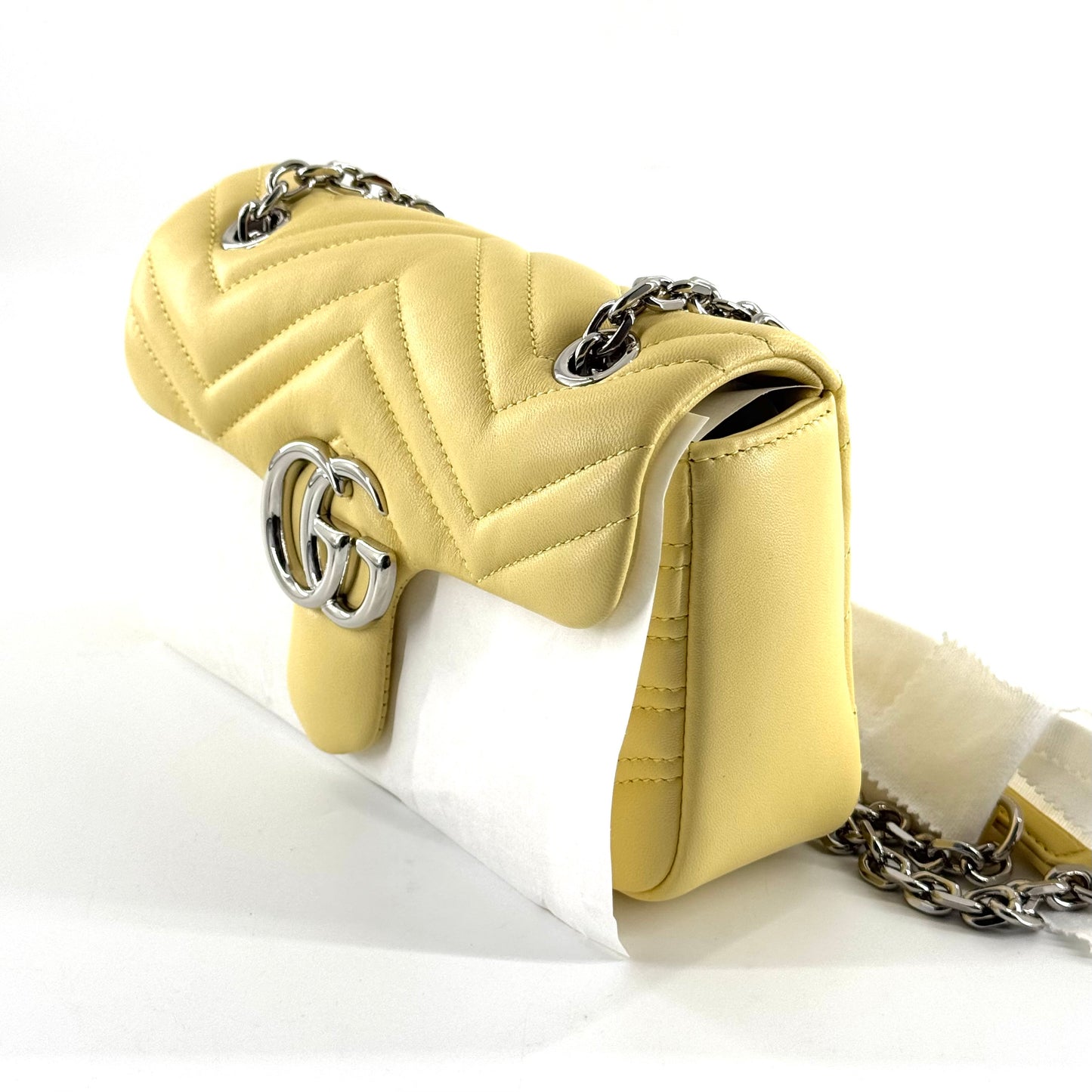 Gucci - Marmont 22 chain bag - Leather - Yellow - (Mini)