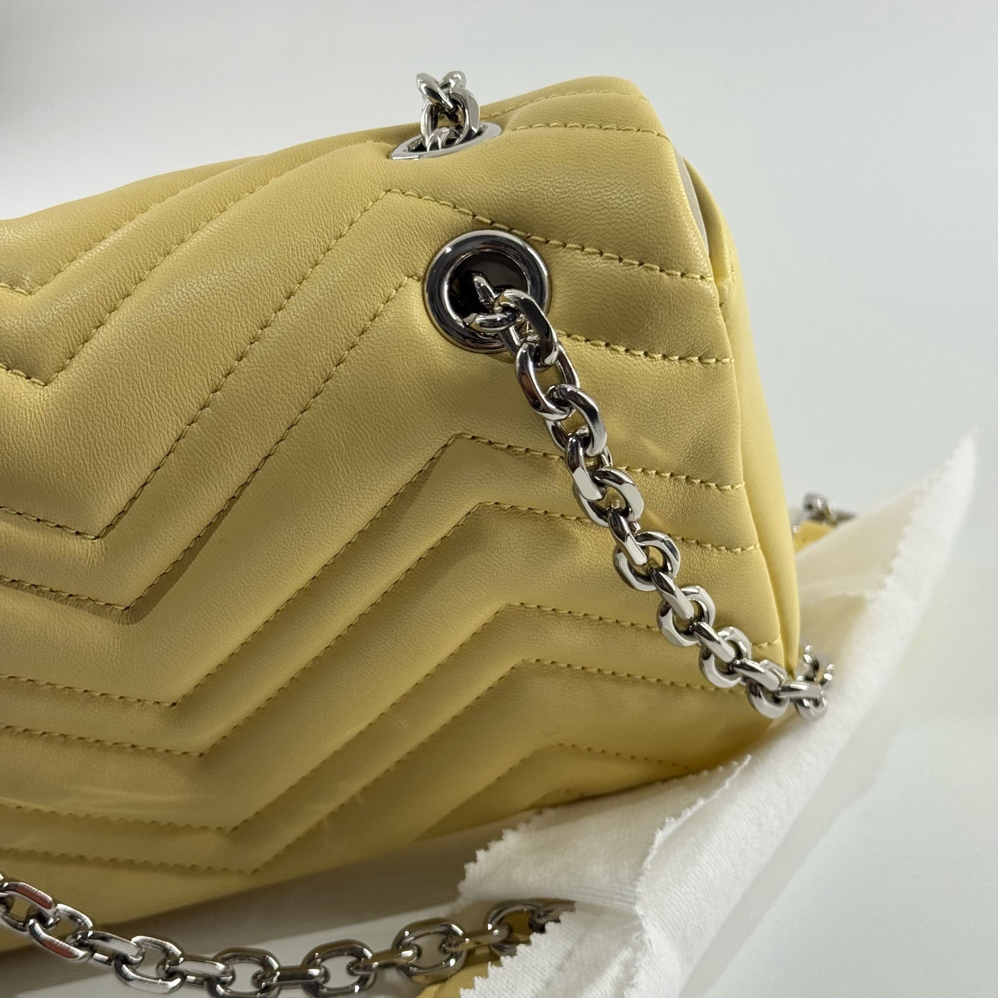 Gucci - Marmont 22 chain bag - Leather - Yellow - (Mini)