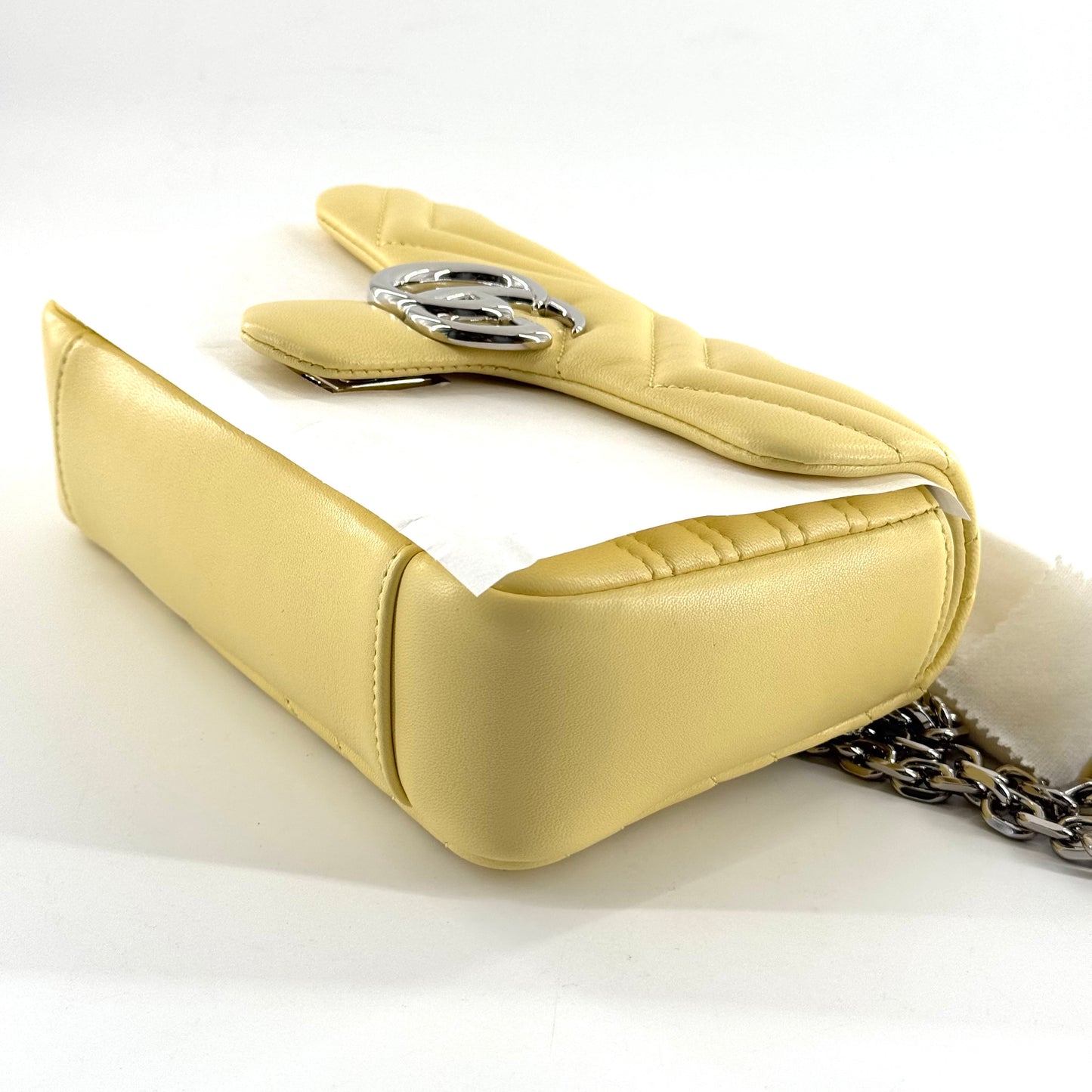 Gucci - Marmont 22 chain bag - Leather - Yellow - (Mini)