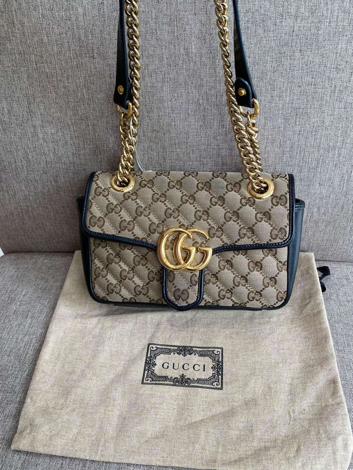 Gucci - Marmont 22 - Cloth - Brown - (small)