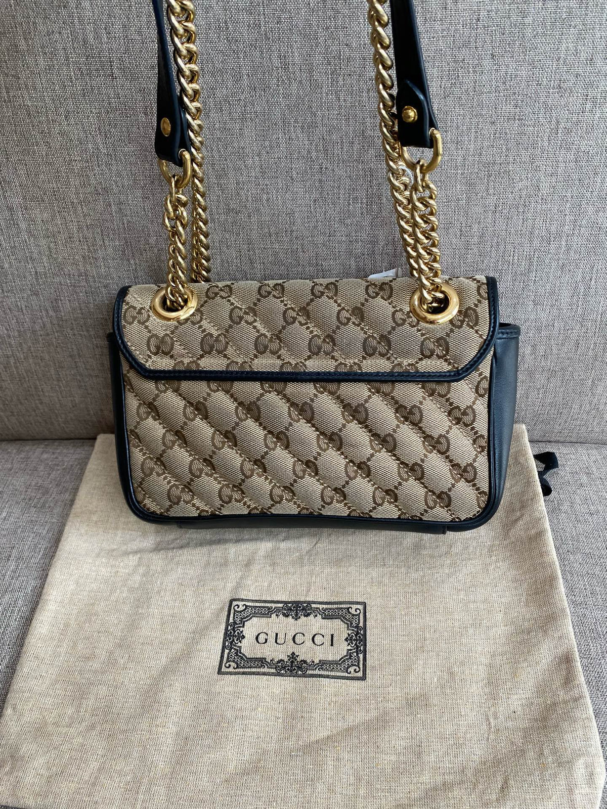 Gucci - Marmont 22 - Cloth - Brown - (small)