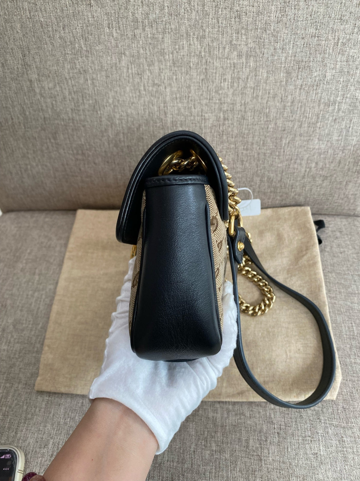 Gucci - Marmont 22 - Cloth - Brown - (small)
