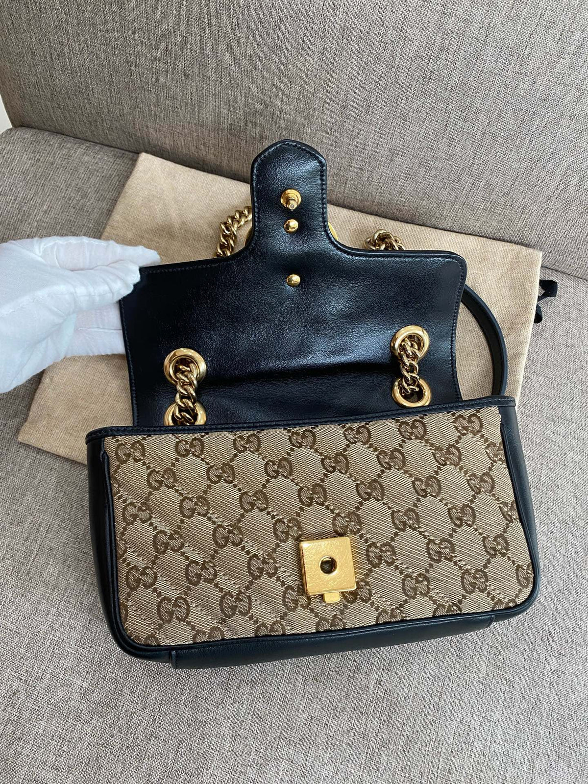 Gucci - Marmont 22 - Cloth - Brown - (small)