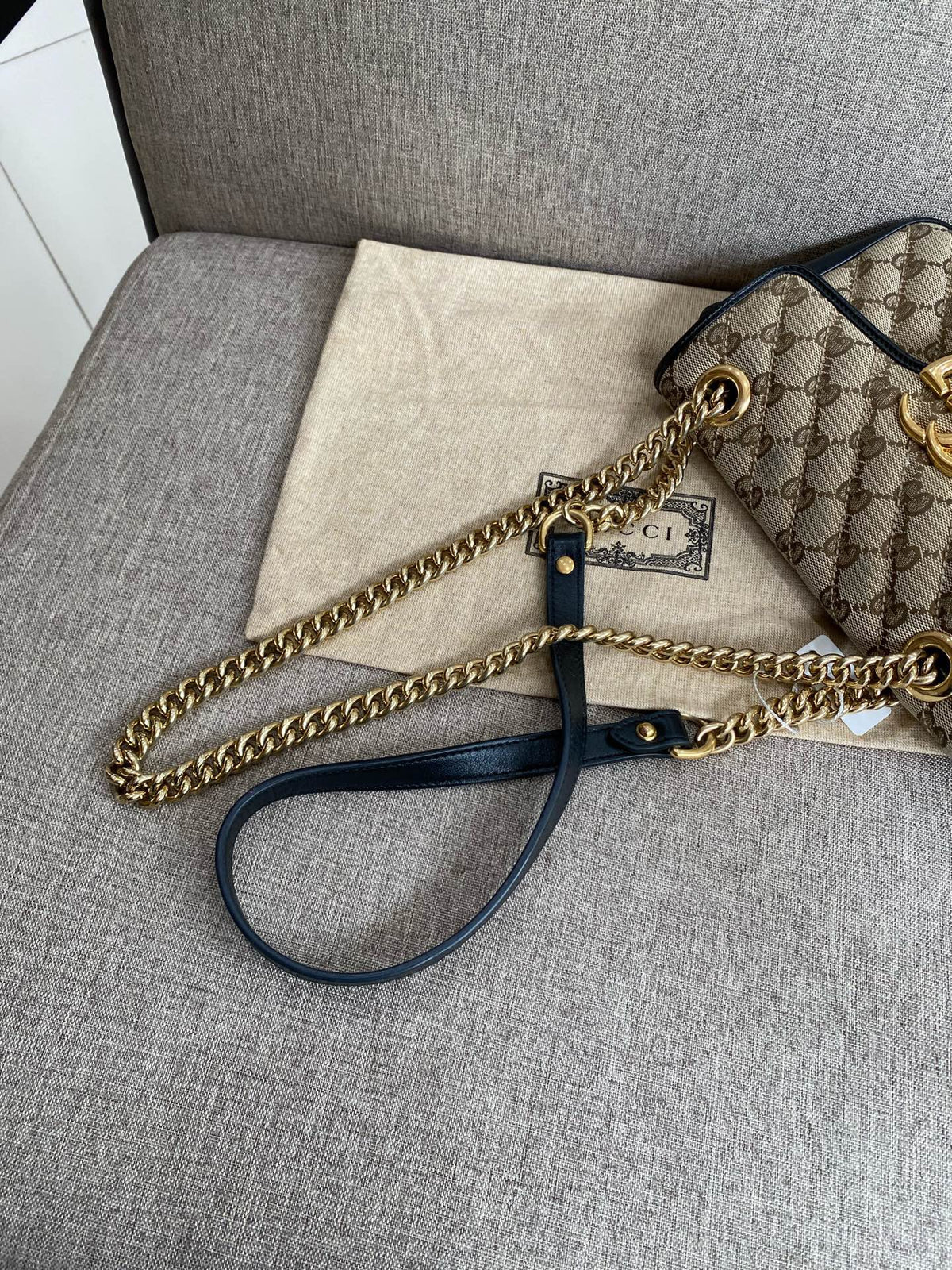 Gucci - Marmont 22 - Cloth - Brown - (small)