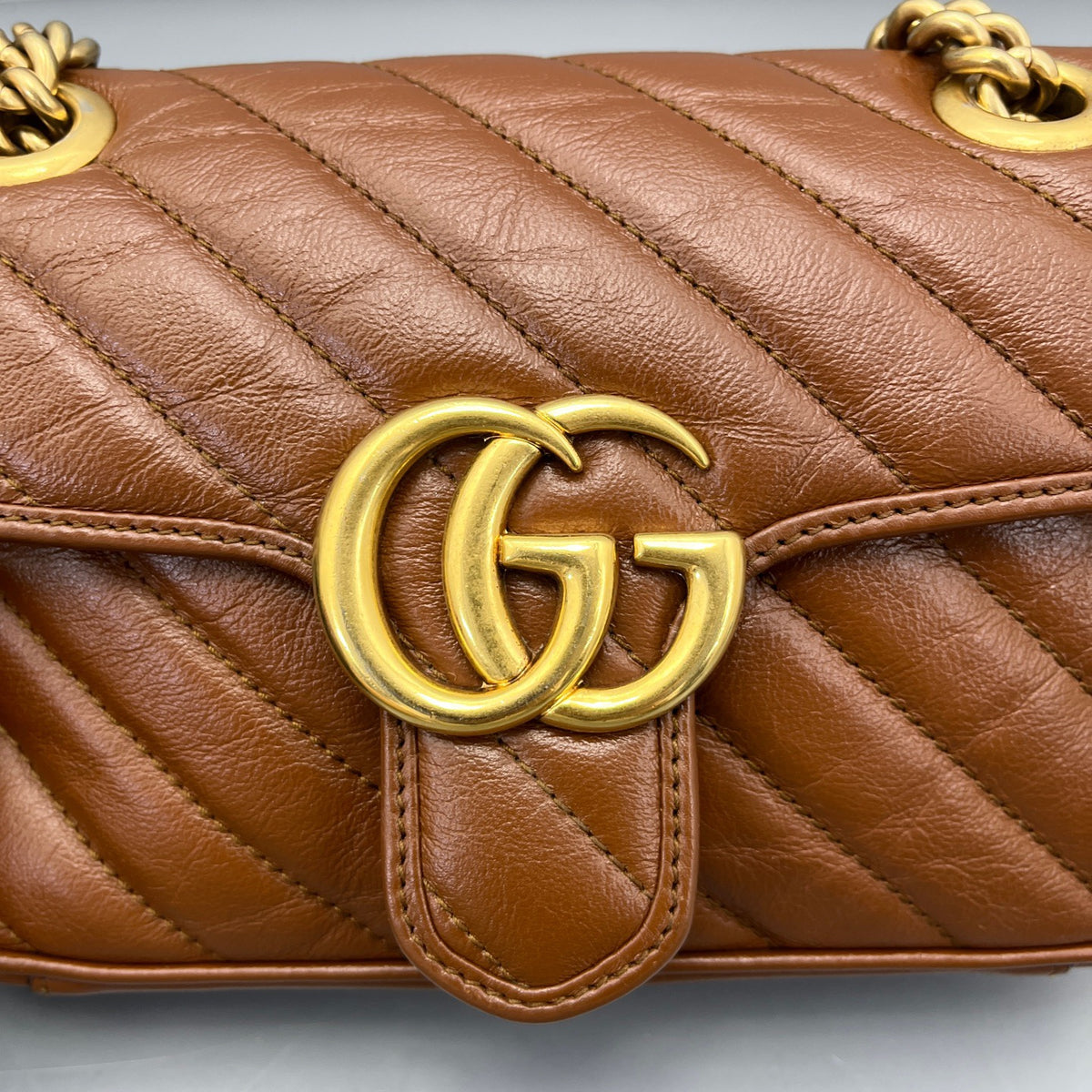 Gucci - Marmont 22 - Leather - Brown - (mini)