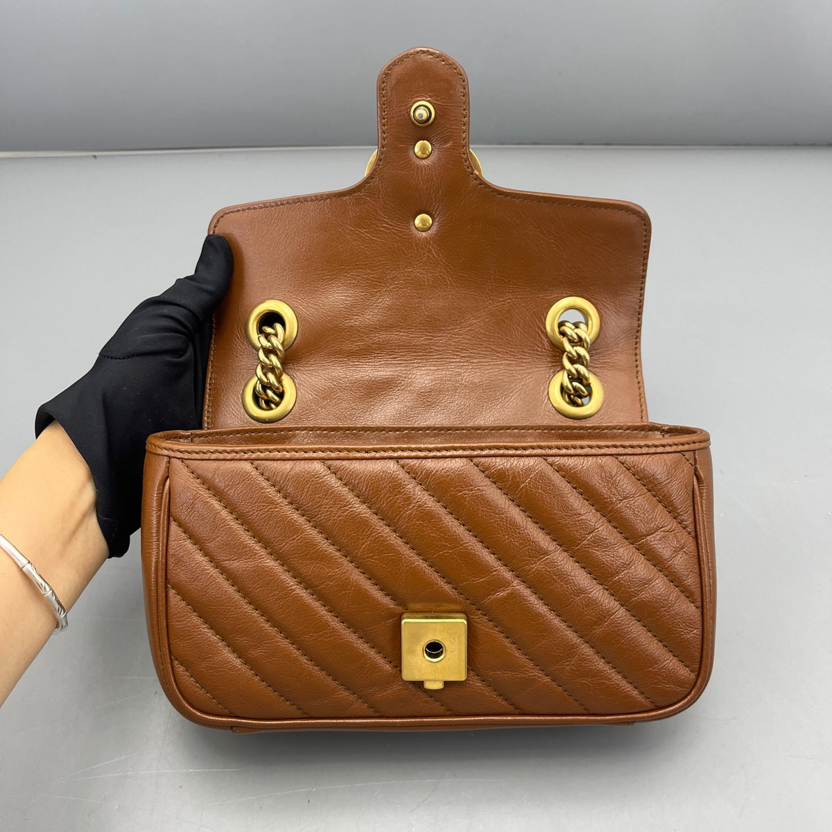 Gucci - Marmont 22 - Leather - Brown - (mini)
