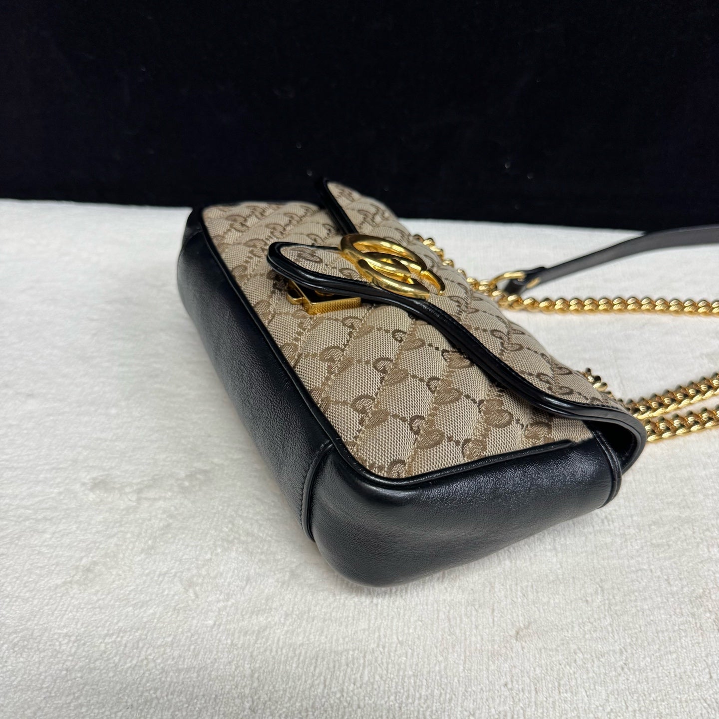 Gucci - Marmont 22 - Monogram canvas with leather trim - Beige and Black - (mini)