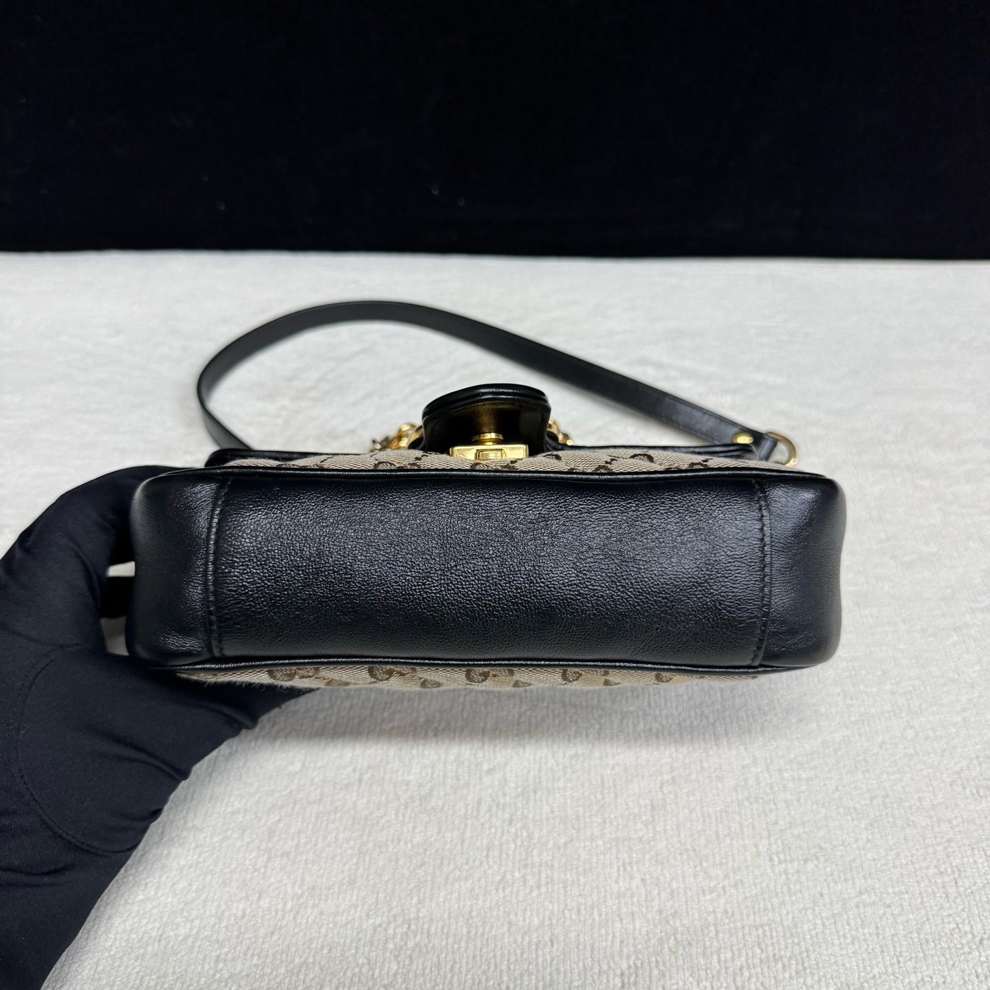 Gucci - Marmont 22 - Monogram canvas with leather trim - Beige and Black - (mini)