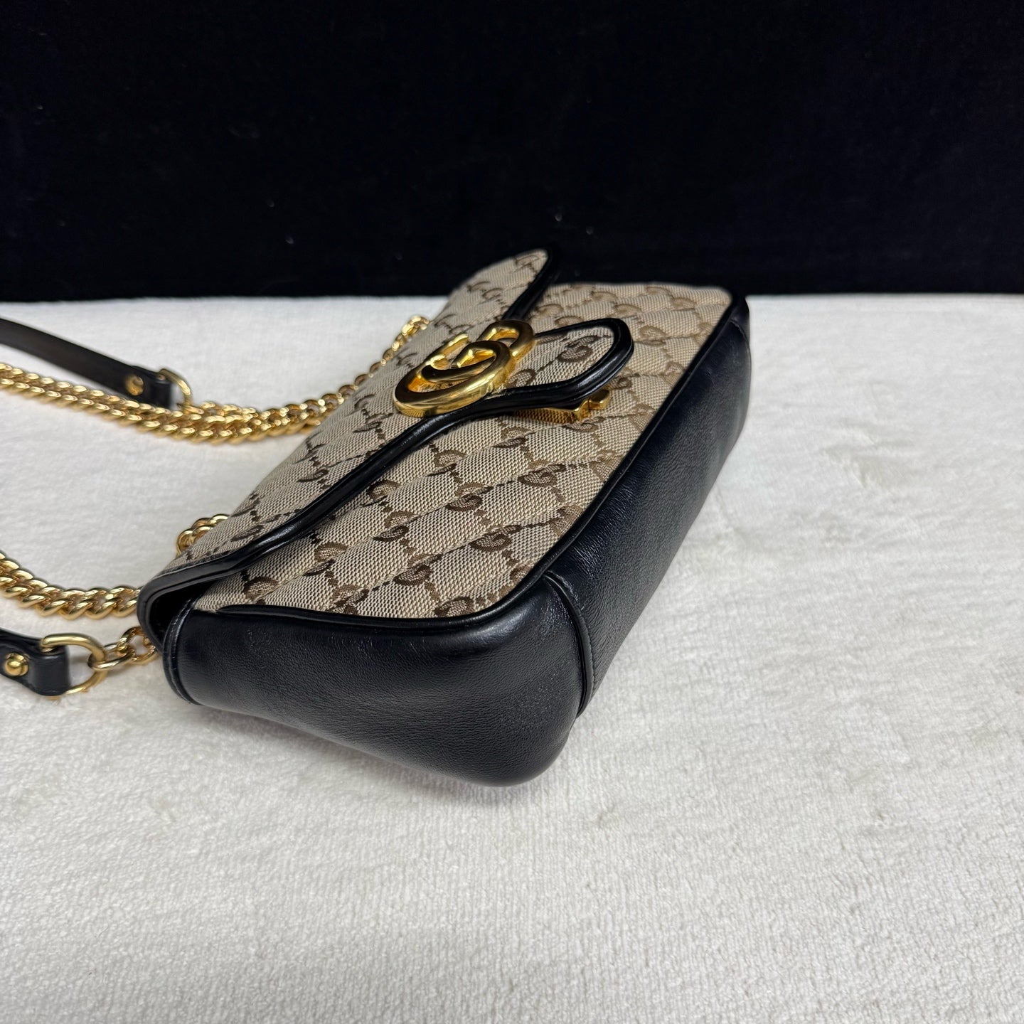 Gucci - Marmont 22 - Monogram canvas with leather trim - Beige and Black - (mini)