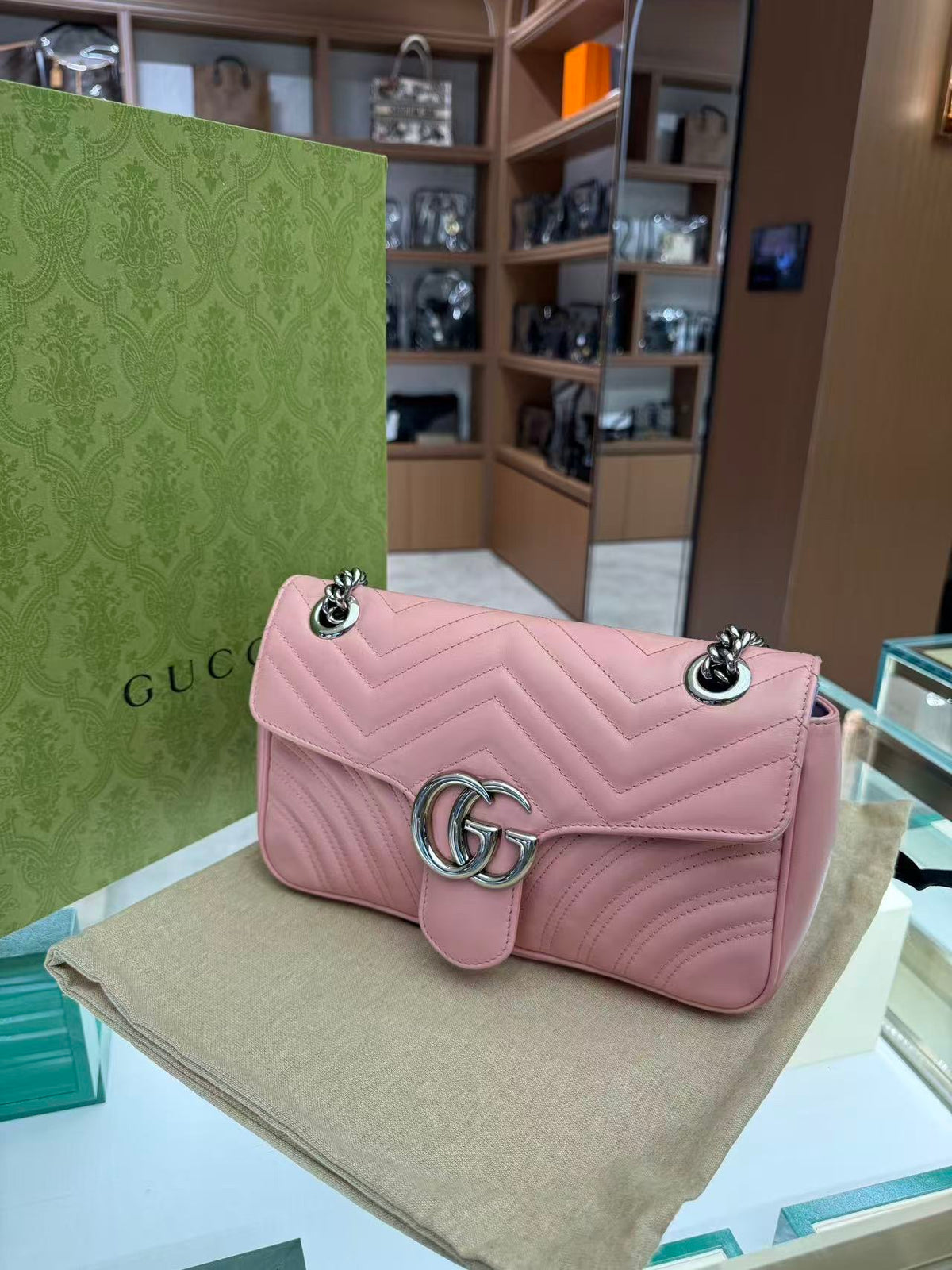 Gucci - Marmont 26 - Leather - Pink - (Medium)