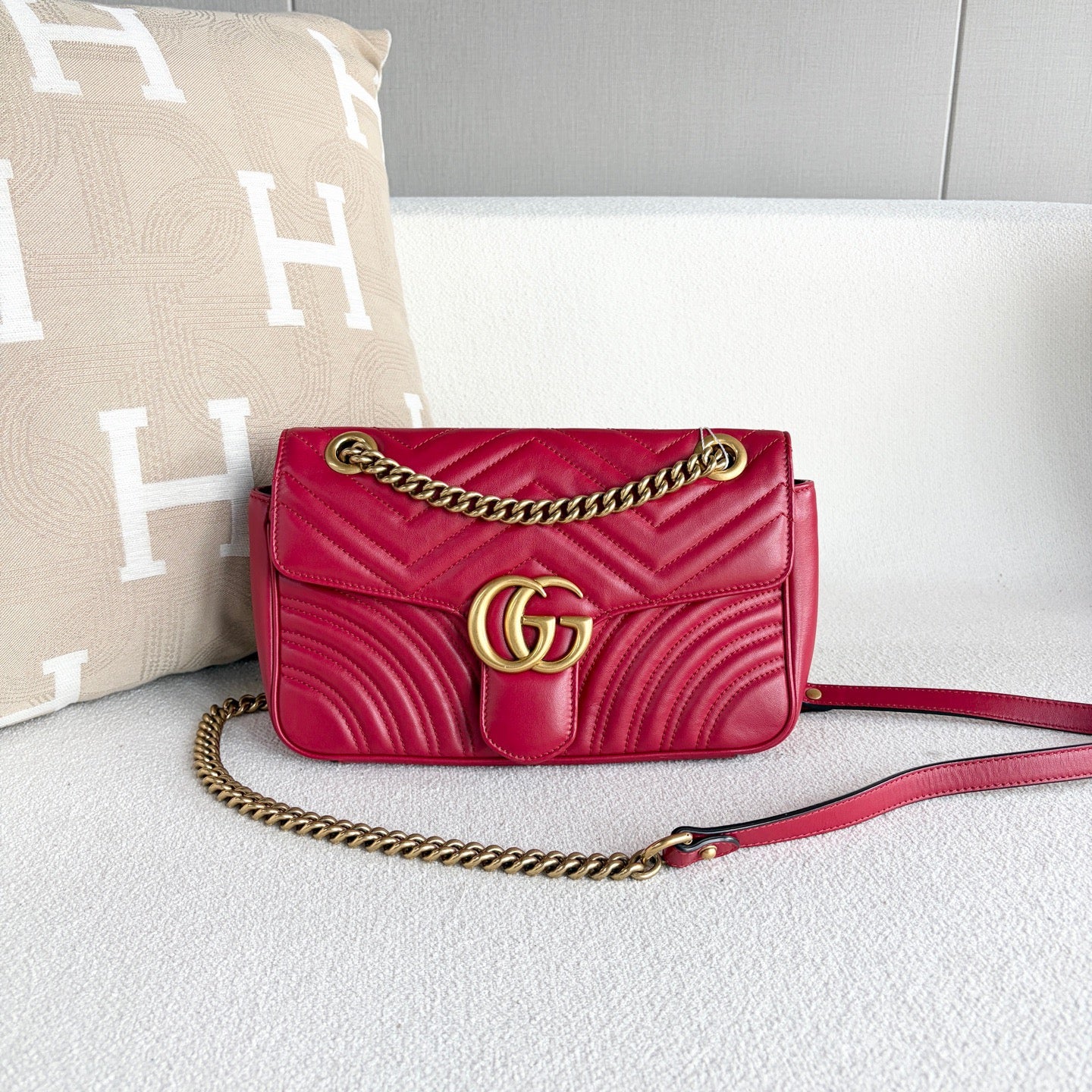 Gucci - Marmont 26 - Leather - Red - (medium)