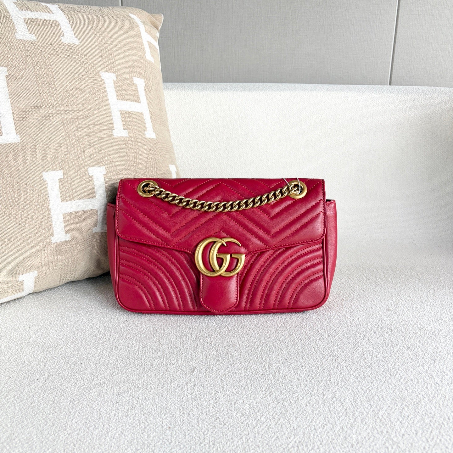 Gucci - Marmont 26 - Leather - Red - (medium)