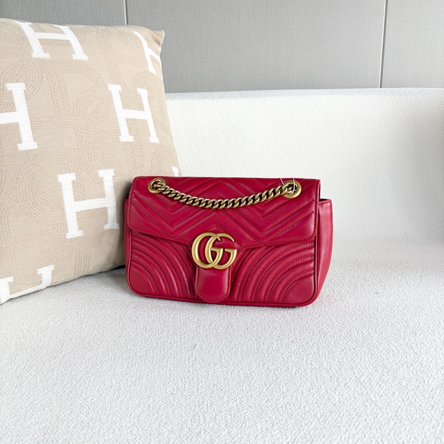 Gucci - Marmont 26 - Leather - Red - (medium)