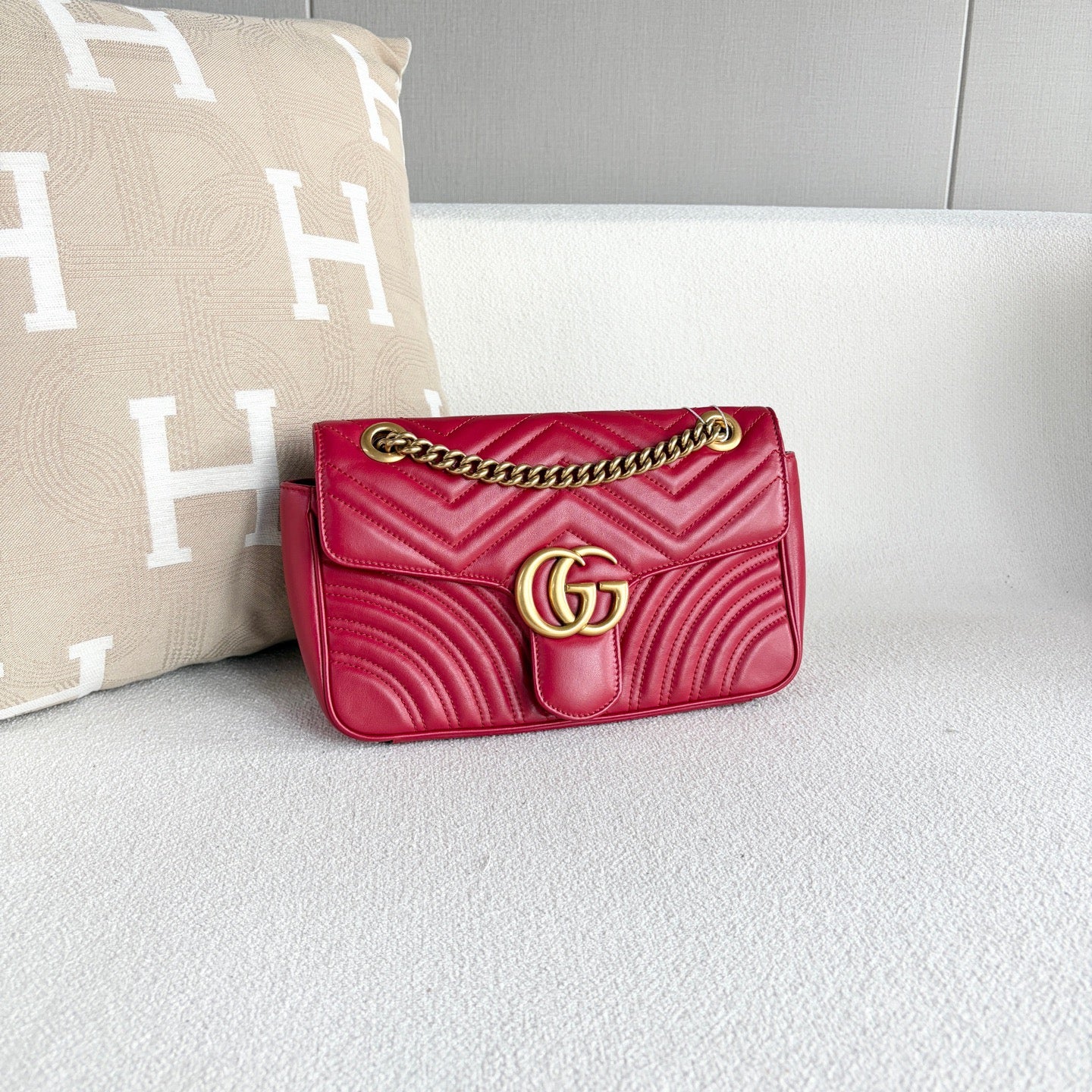Gucci - Marmont 26 - Leather - Red - (medium)