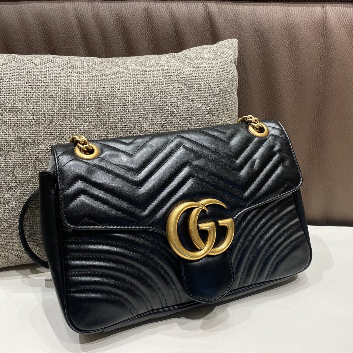 Gucci - Marmont 30 - Leather - Black - (Large)