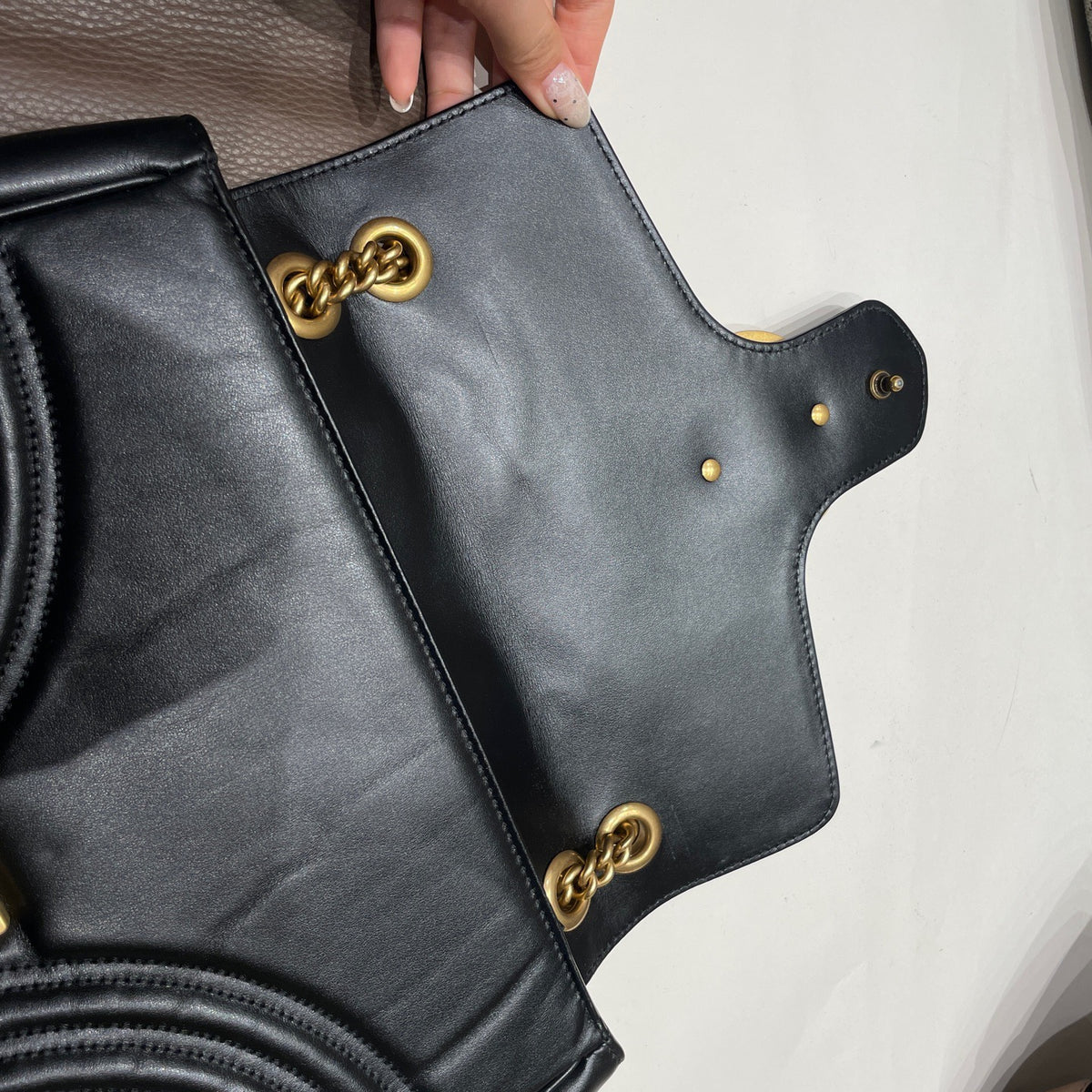 Gucci - Marmont 30 - Leather - Black - (Large)