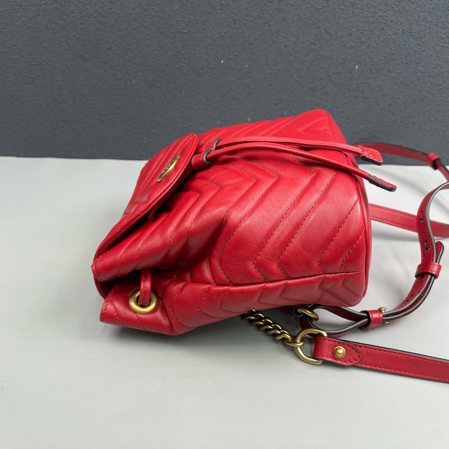 Gucci - Marmont Backpack - Leather - Red - (Mini)