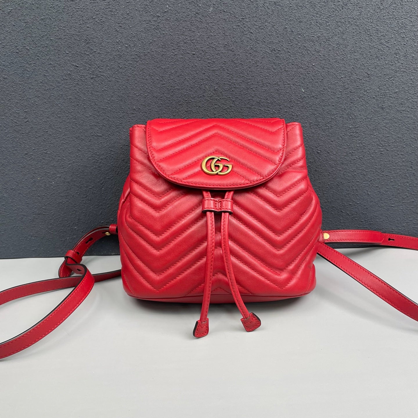 Gucci - Marmont Backpack - Leather - Red - (Mini)