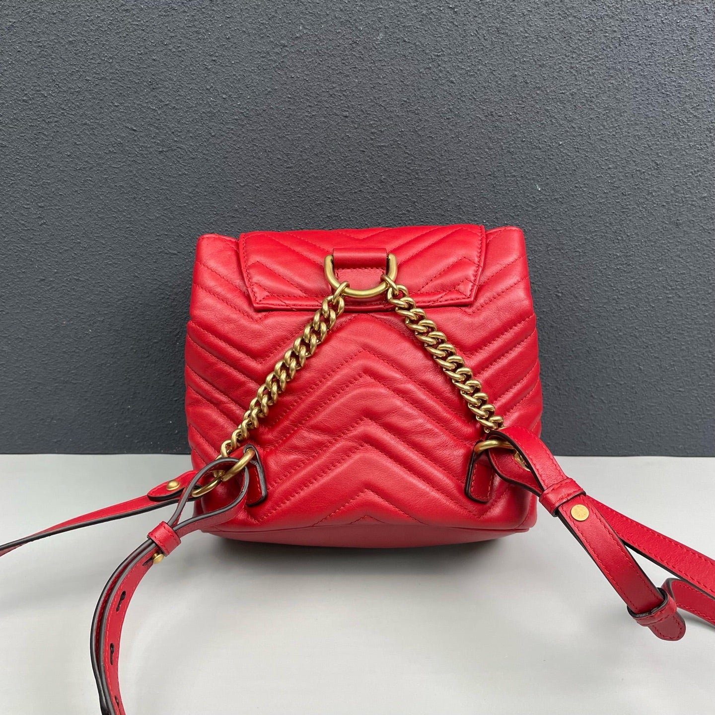 Gucci - Marmont Backpack - Leather - Red - (Mini)