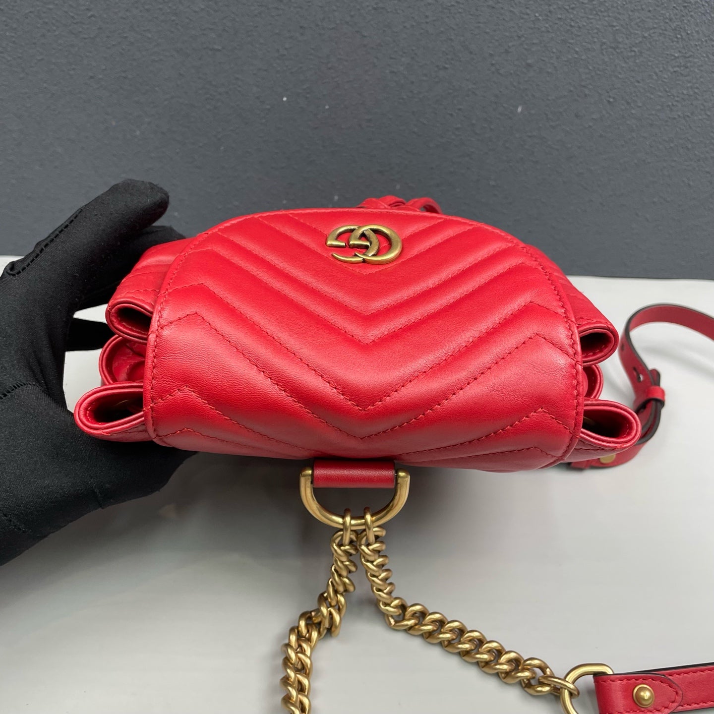 Gucci - Marmont Backpack - Leather - Red - (Mini)