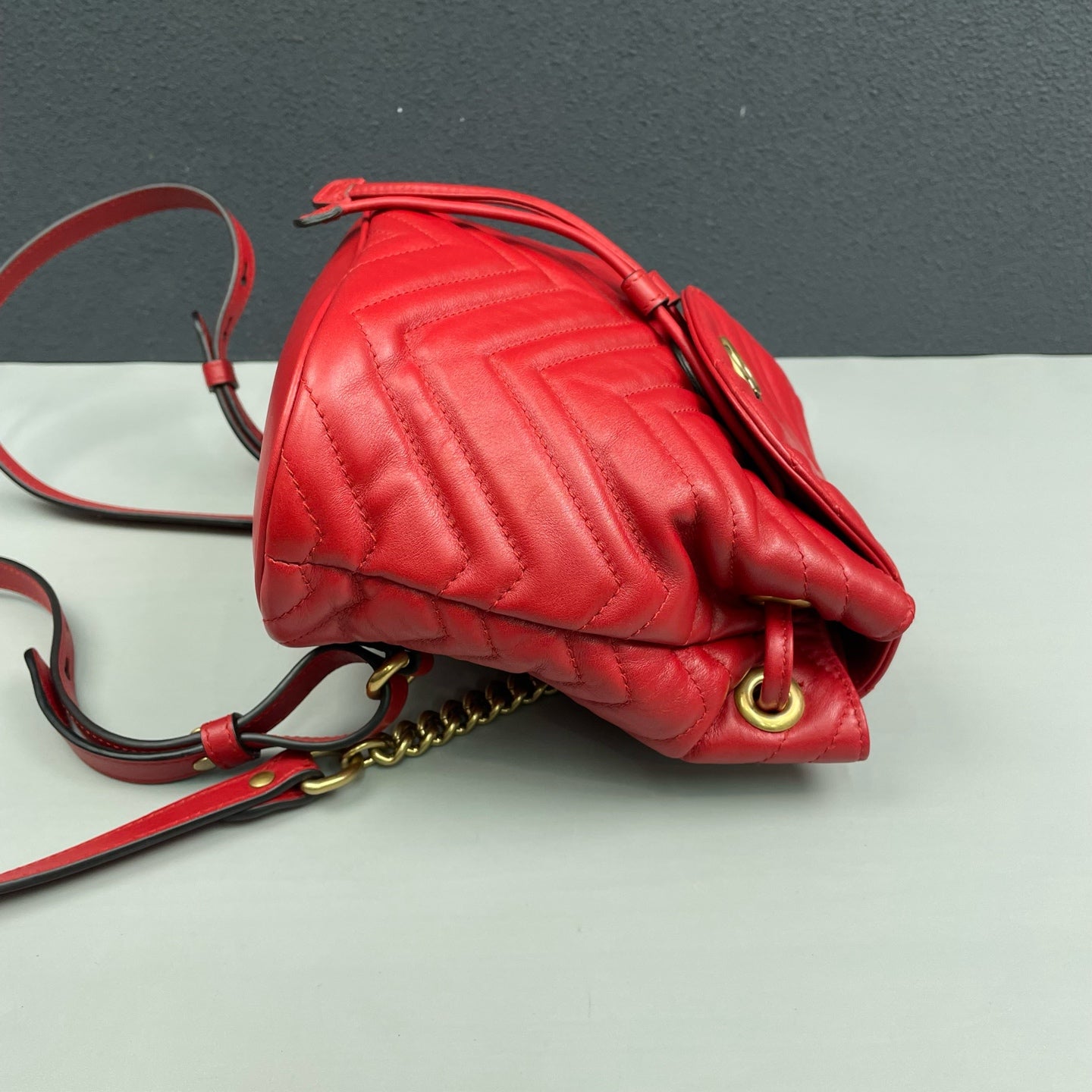 Gucci - Marmont Backpack - Leather - Red - (Mini)