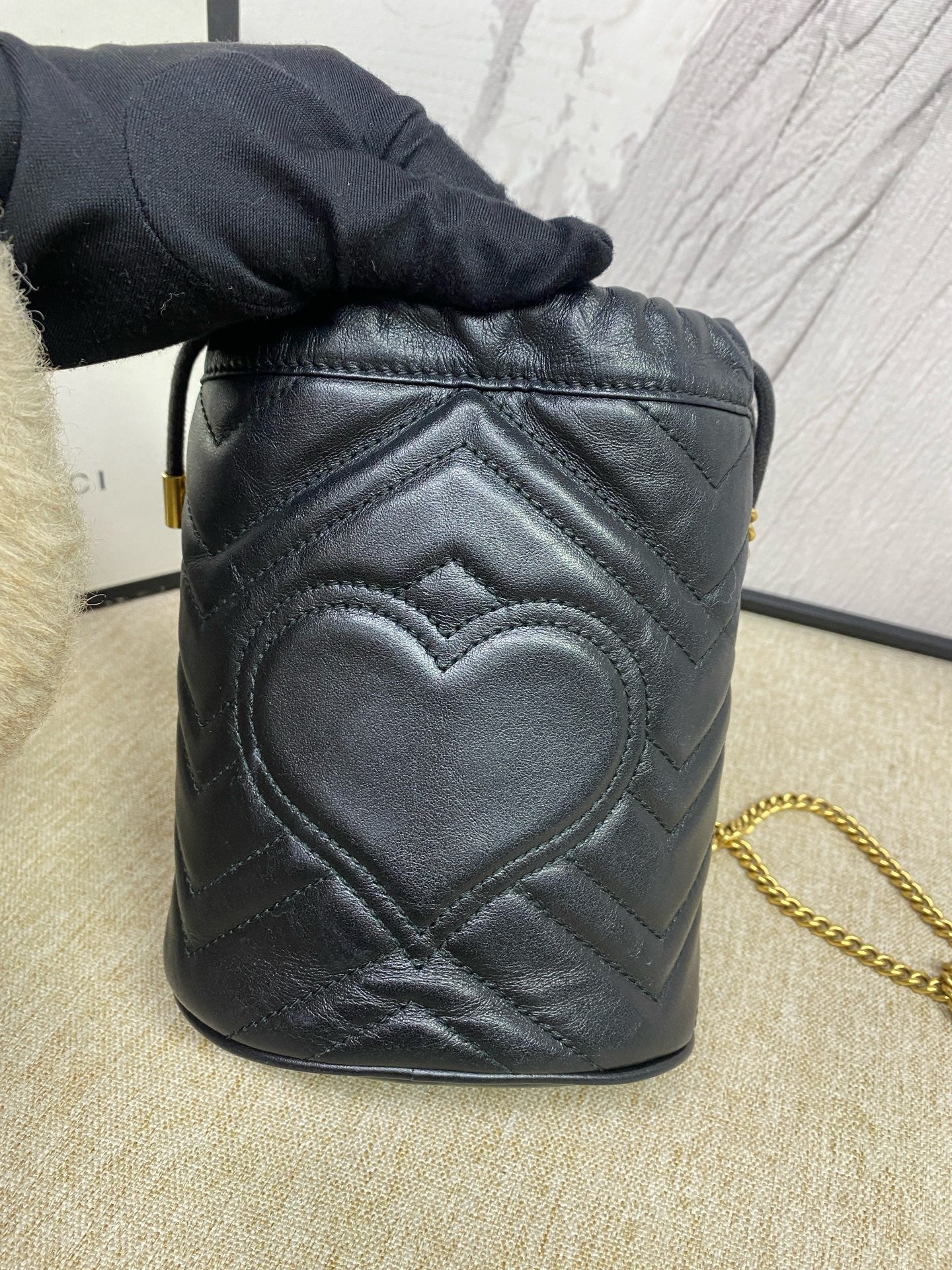 Gucci - Marmont Bucket Bag - Leather - Black - (mini)