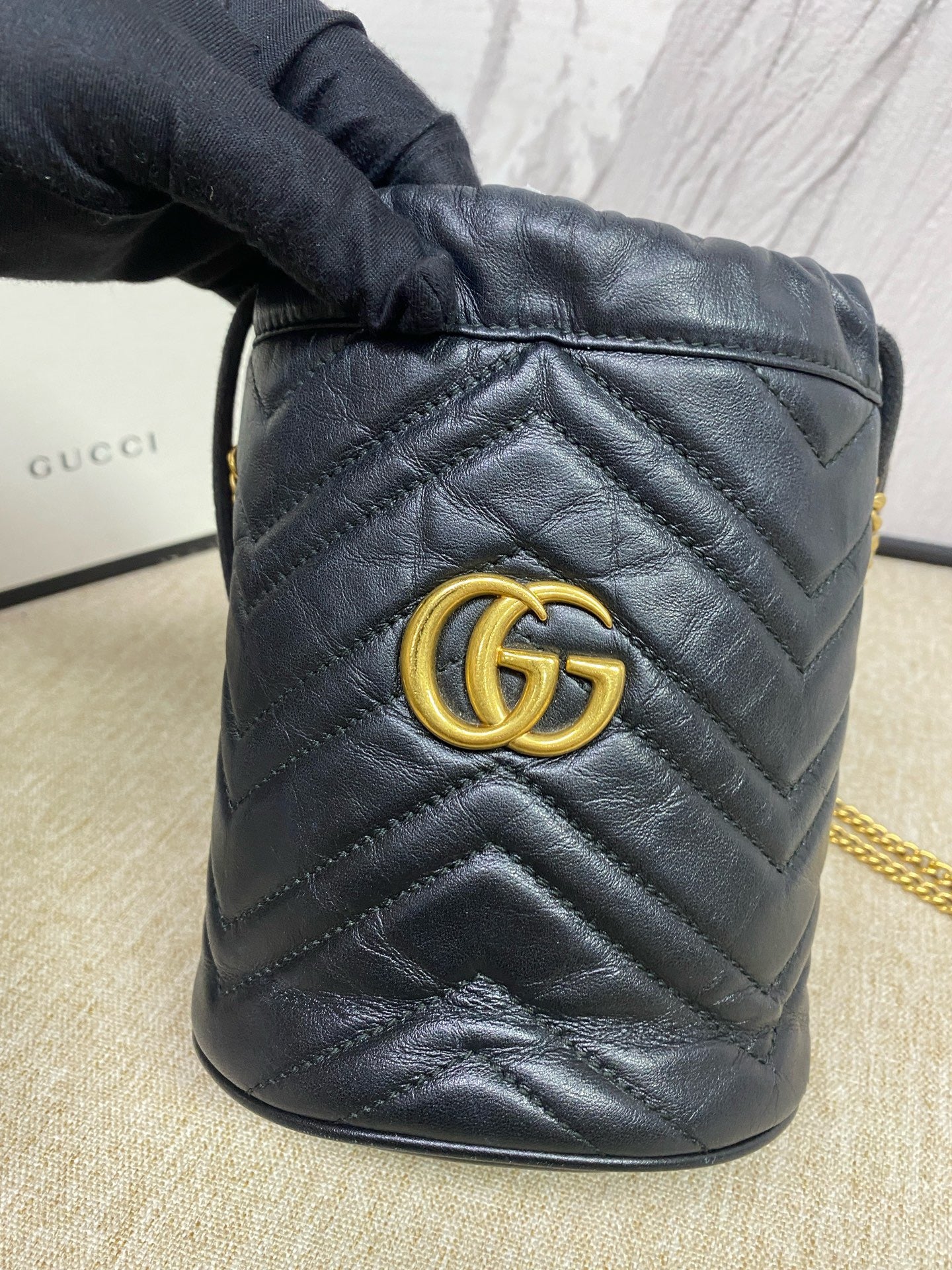 Gucci - Marmont Bucket Bag - Leather - Black - (mini)