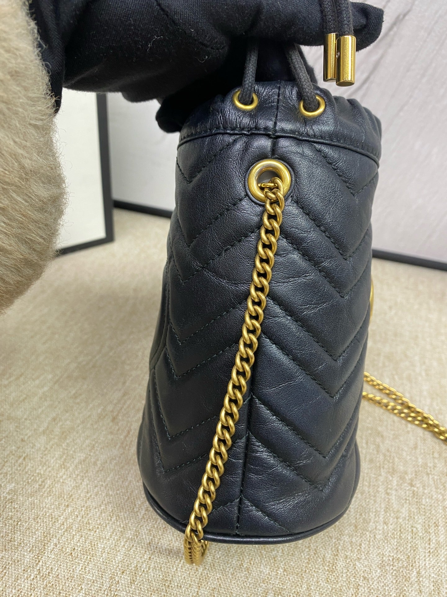 Gucci - Marmont Bucket Bag - Leather - Black - (mini)