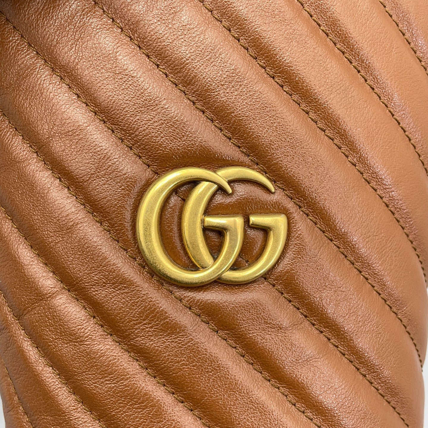 Gucci - Marmont bucket bag - Leather - Camel - (small)