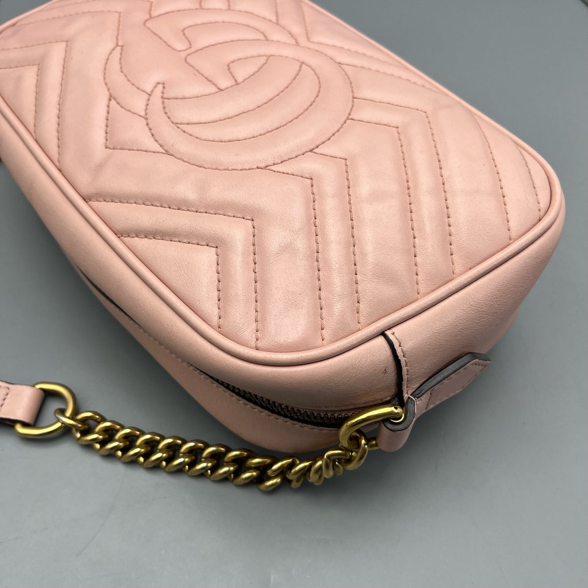 Gucci - Marmont Camera Bag - Leather - Pink - (mini)