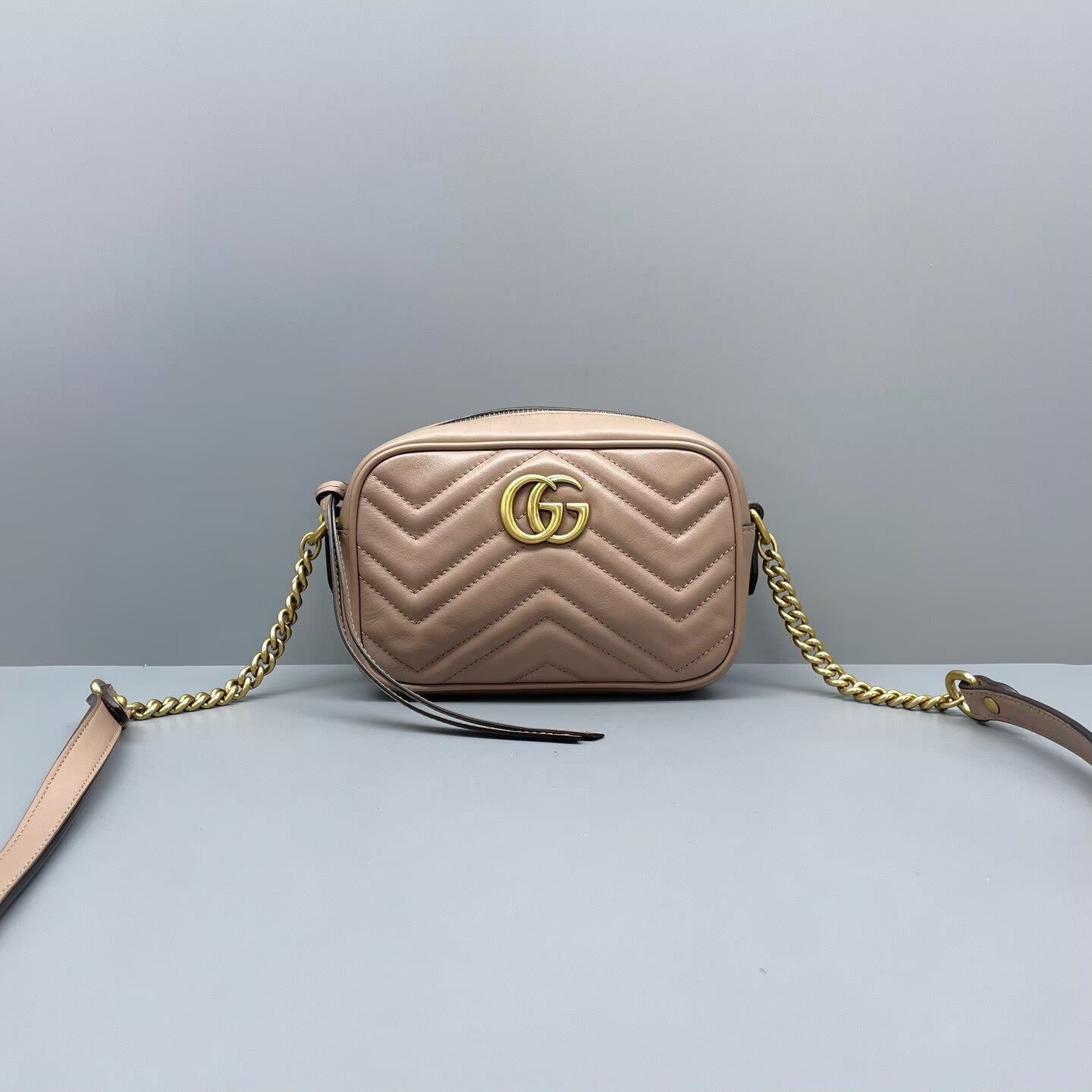 Gucci - Marmont Camera Bag - Matelassé leather - Beige - (small)