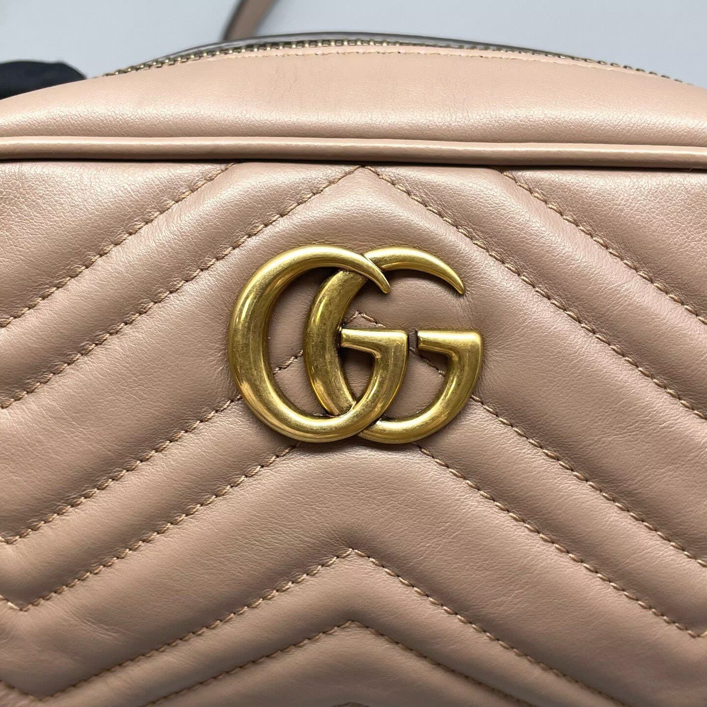 Gucci - Marmont Camera Bag - Matelassé leather - Beige - (small)