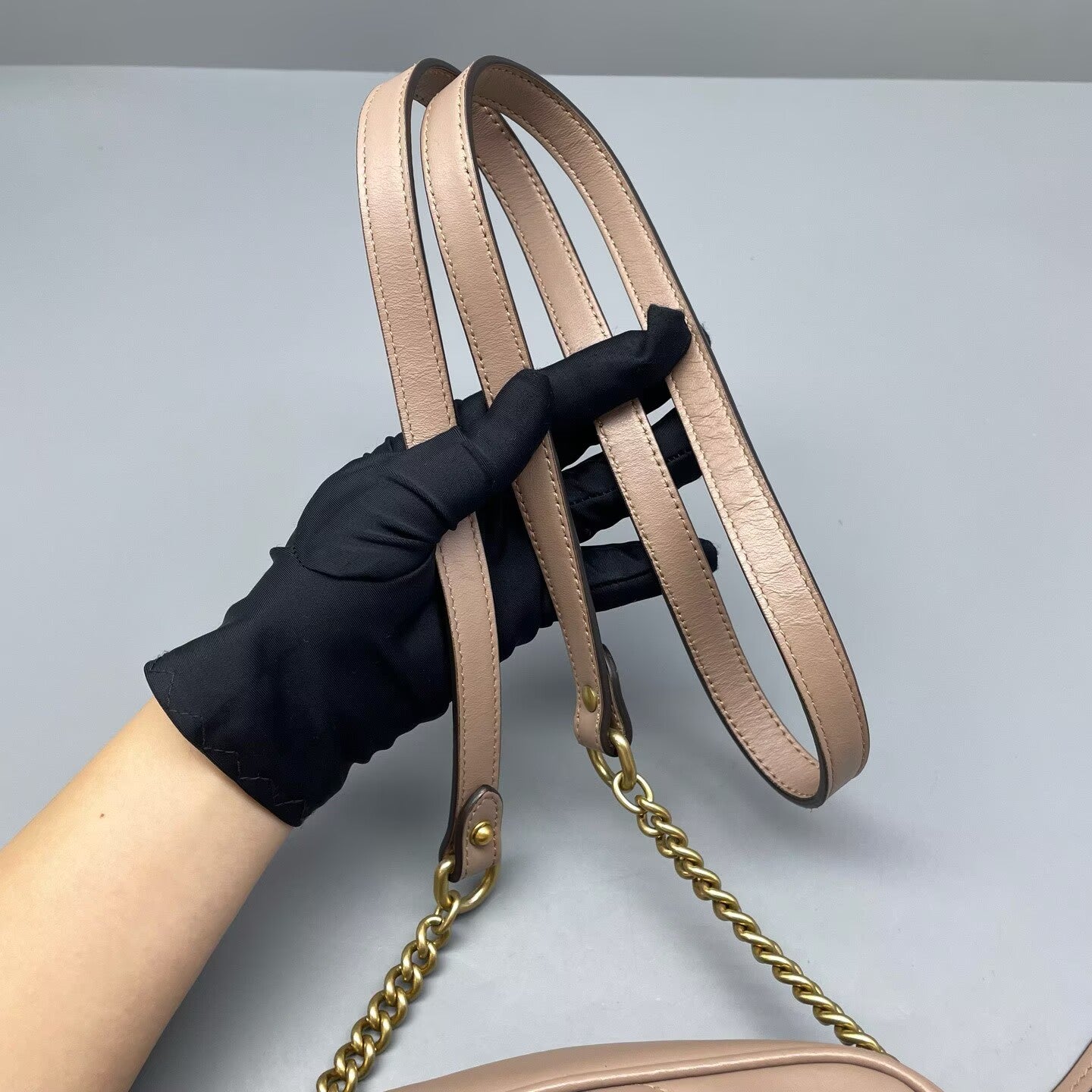 Gucci - Marmont Camera Bag - Matelassé leather - Beige - (small)